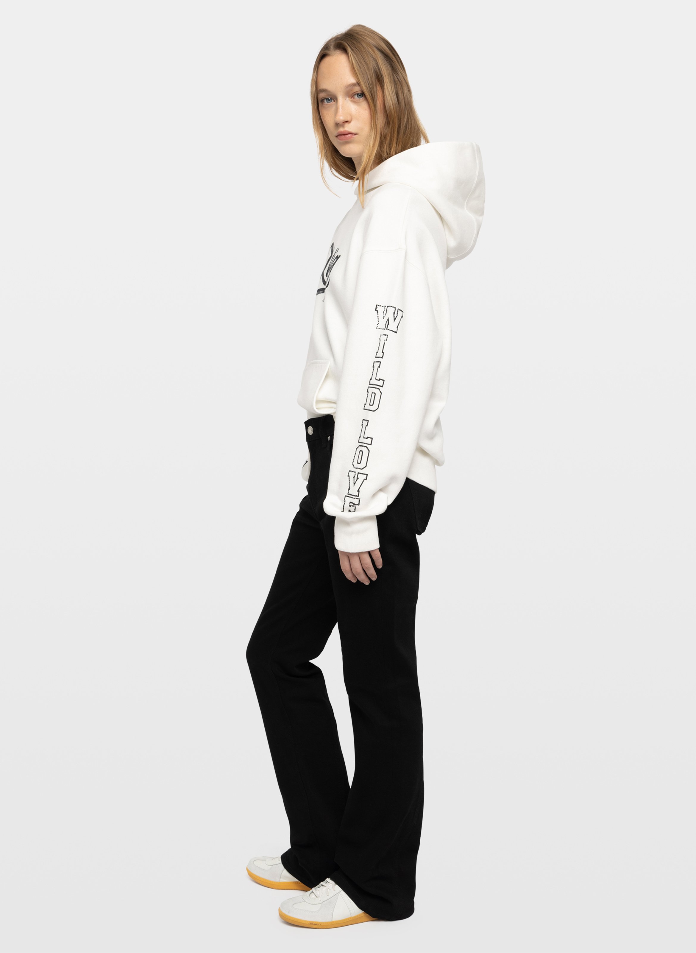 Sweat à capuche droit en coton sweela ZADIG&VOLTAIRE Wit
