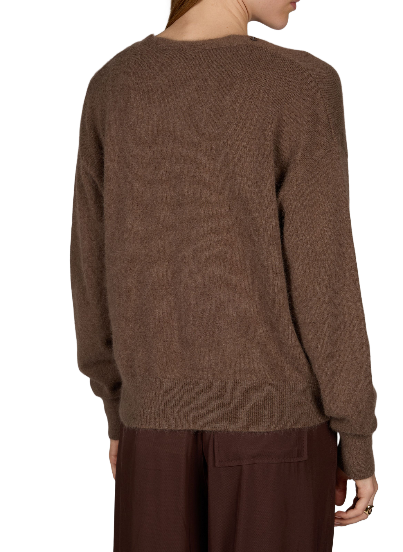 Oversized V-neck cardigan ARTLOVE Brown
