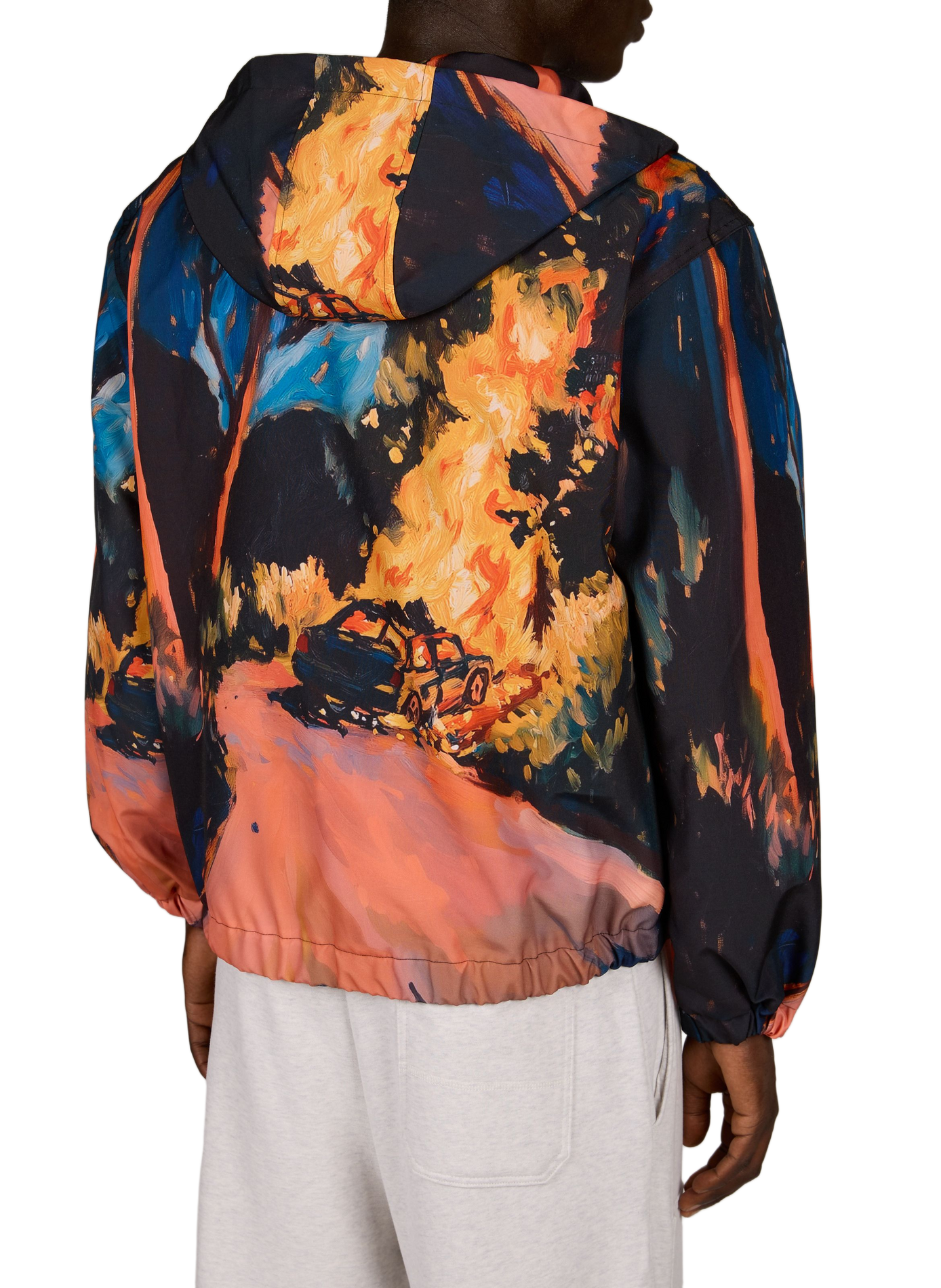 Printed hooded jacket JACKER. Black
