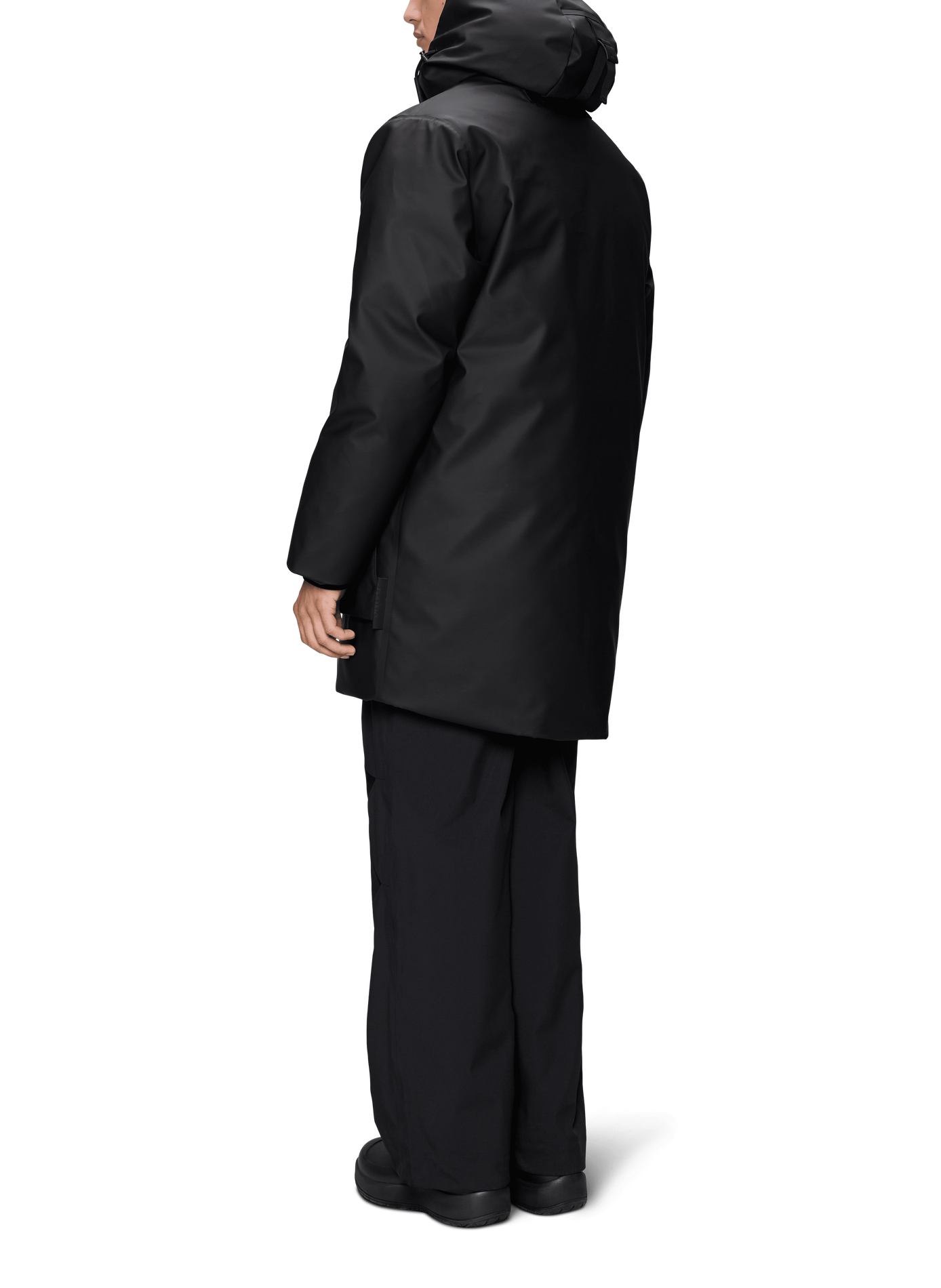 Long straight Novi hooded parka RAINS Black