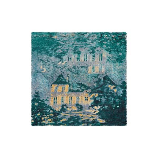 Foulard Gaia ciel en laine et soie