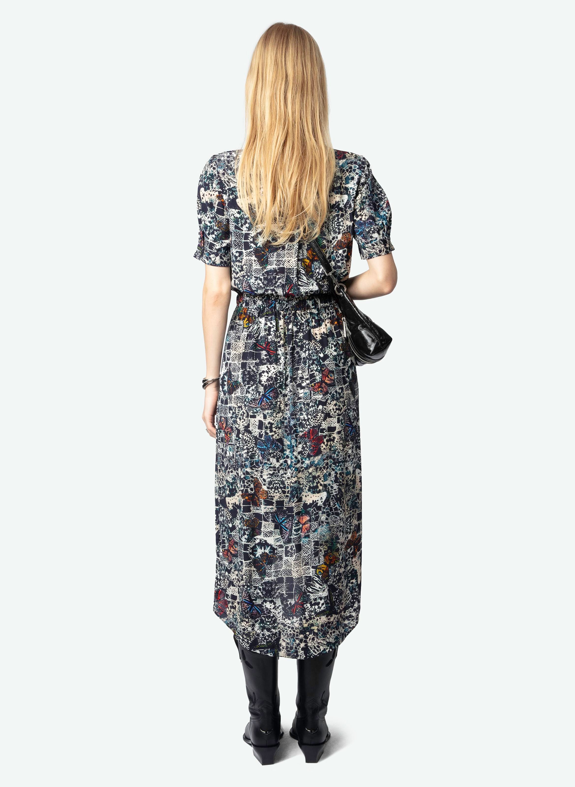 Robe midi imprimée à manches courtes rimaz ZADIG&VOLTAIRE Bleu