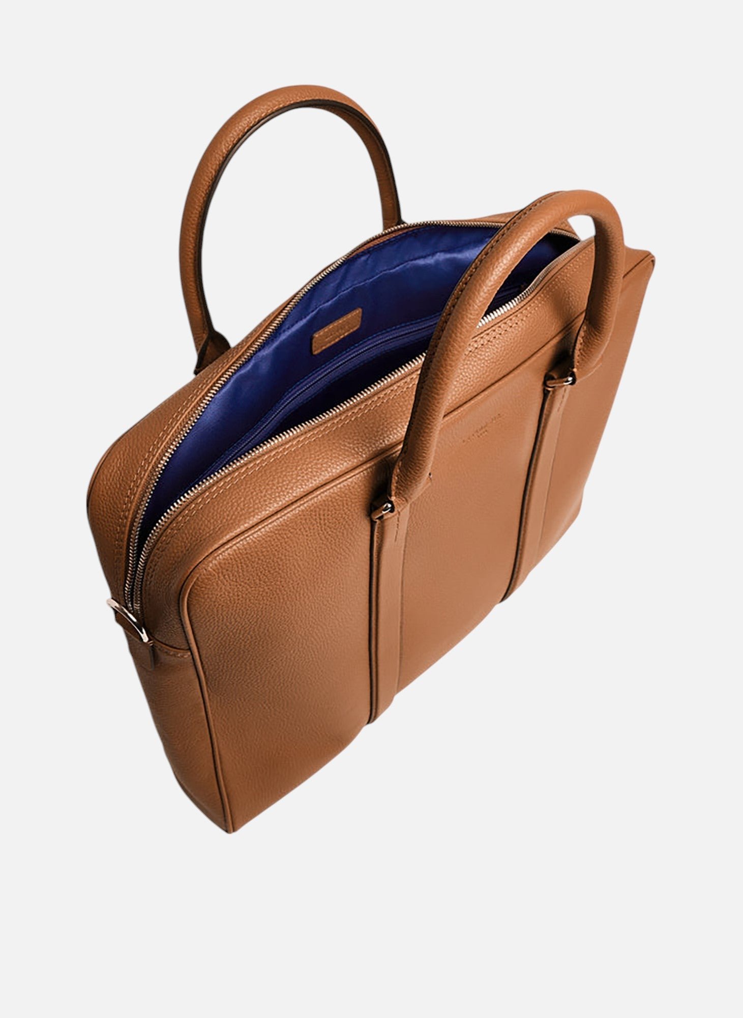 Porte documents slim 17" charles en cuir grainé LE TANNEUR Marron