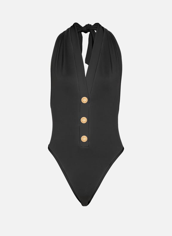 Maillot de bain une pièce à boutons Noir by BALMAIN BALMAIN Maillot de bain une pièce à boutons Noir