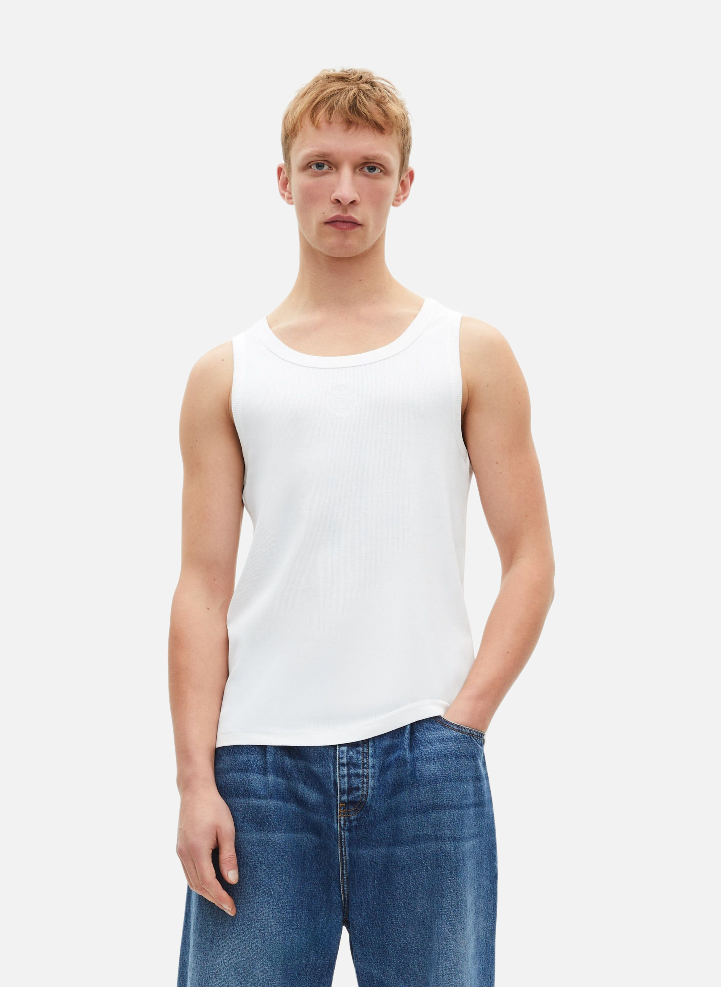 Débardeur avec broderie blason  Blanc