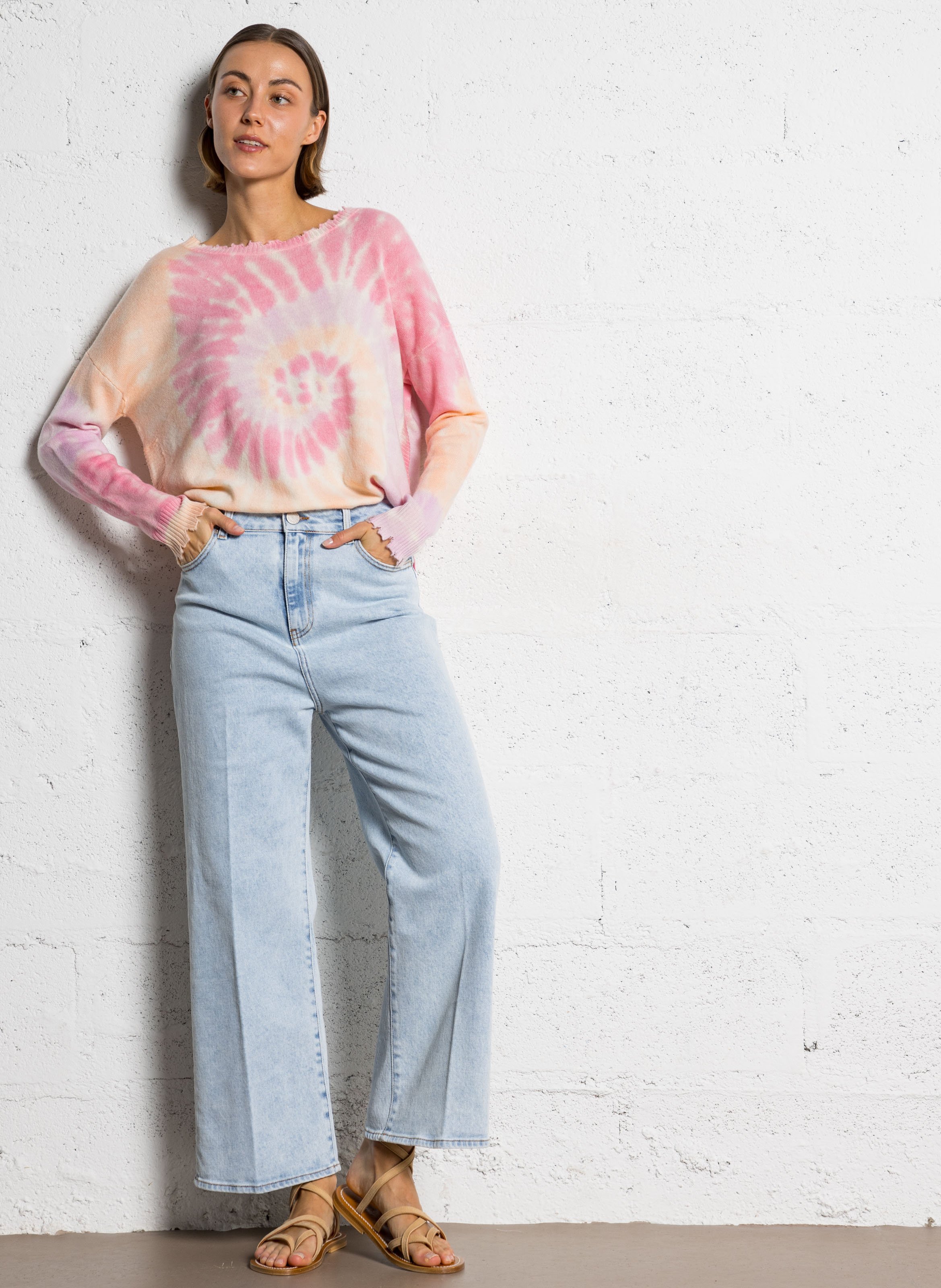 Pull tie-and-dye en cachemire mela sunny KUJTEN Rose