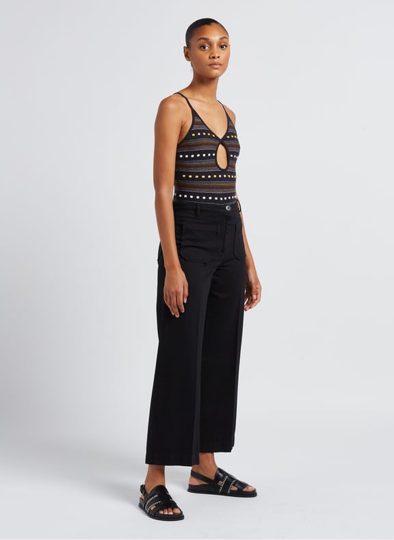 Jean droit taille haute en coton aldricks Noir by SESSUN SESSUN Jean droit taille haute en coton aldricks Noir