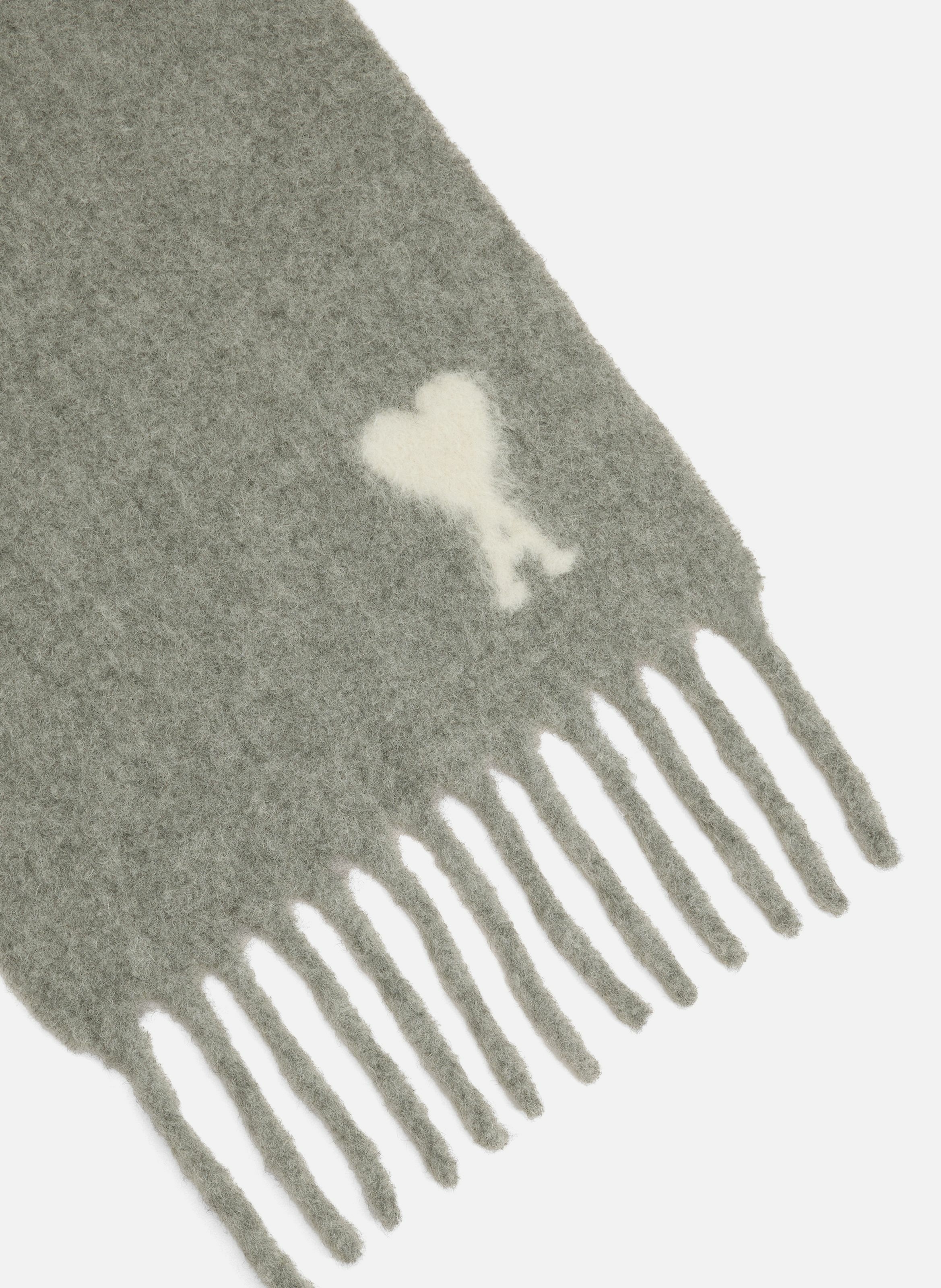 Echarpe ami de coeur en alpaga unisexe AMI PARIS Gris