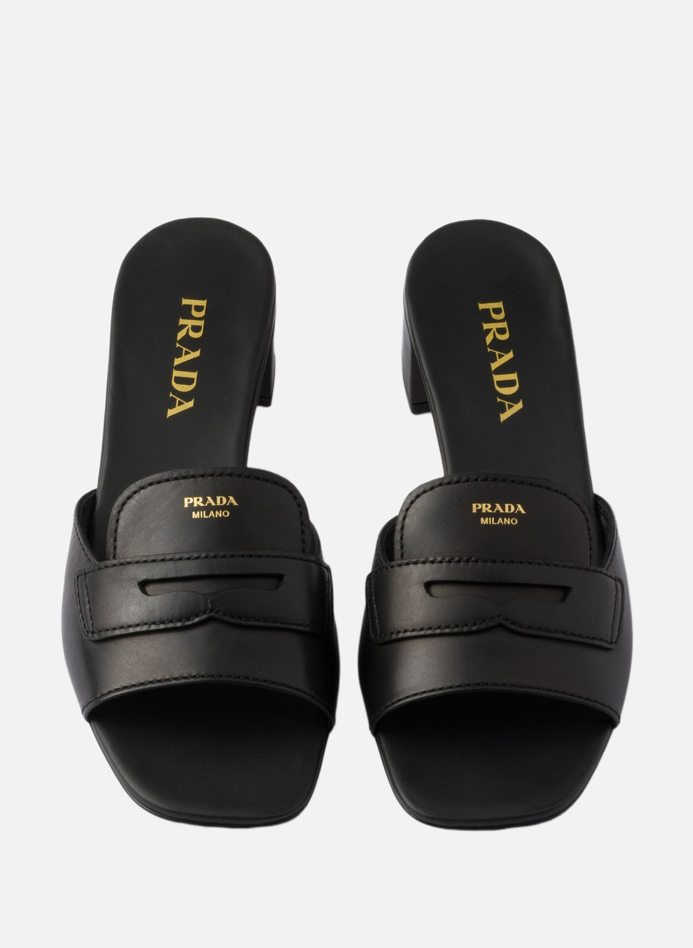 Mules en cuir PRADA Noir