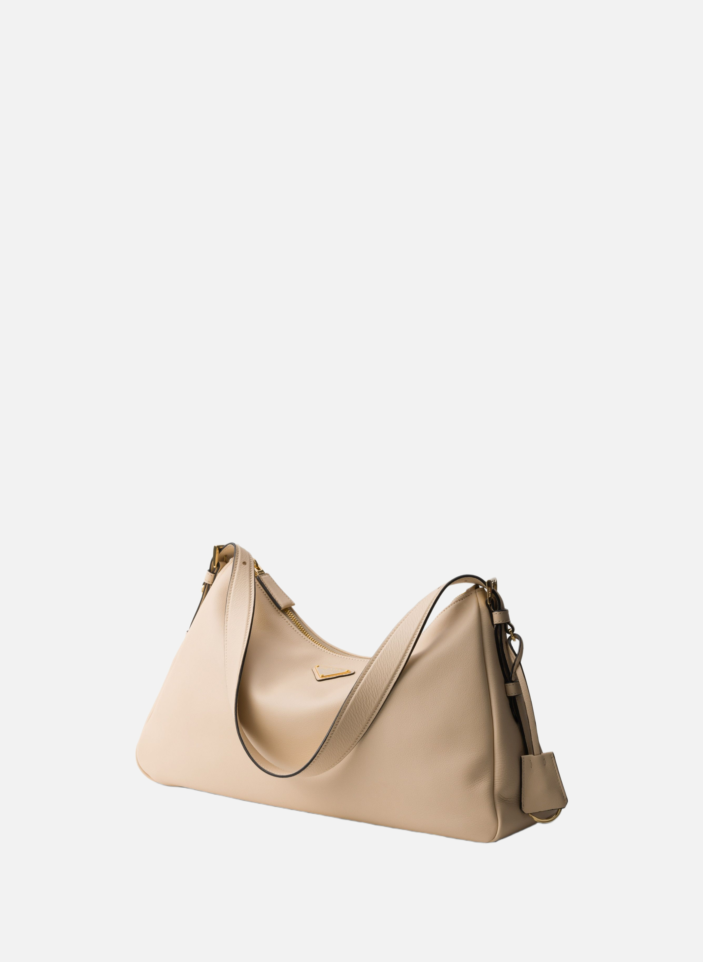 Grand sac porté épaule en cuir prada aimée PRADA Beige