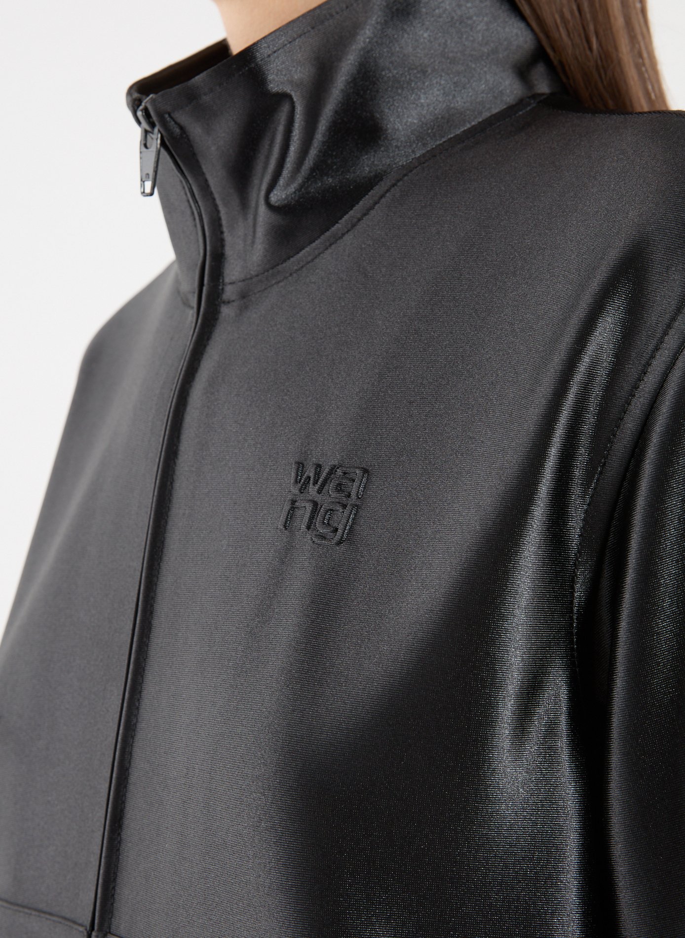 Veste courte satinée  ALEXANDER WANG Noir