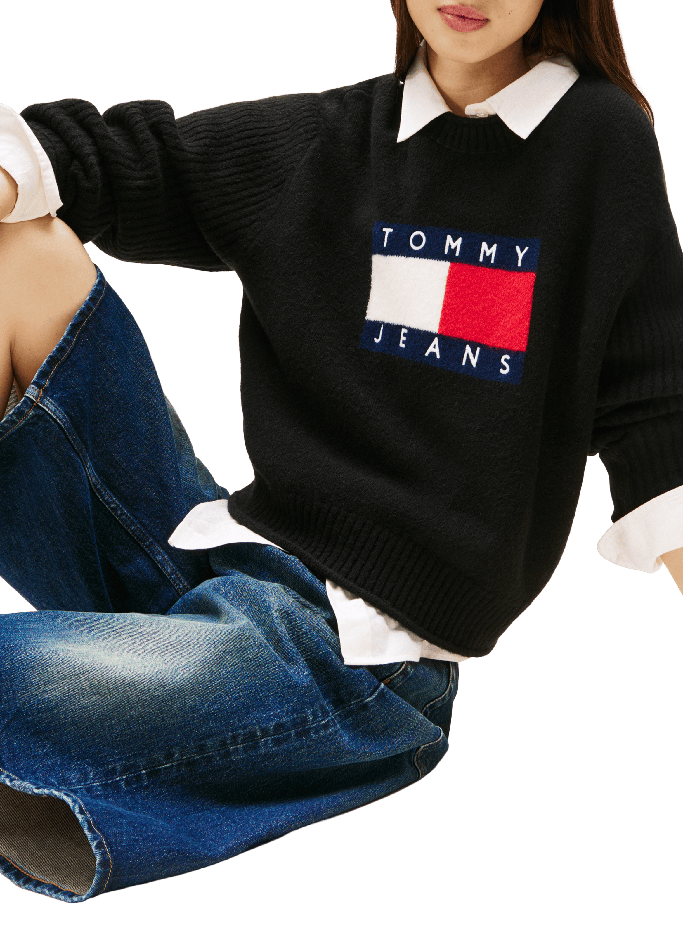 Pull à logo TOMMY HILFIGER Noir