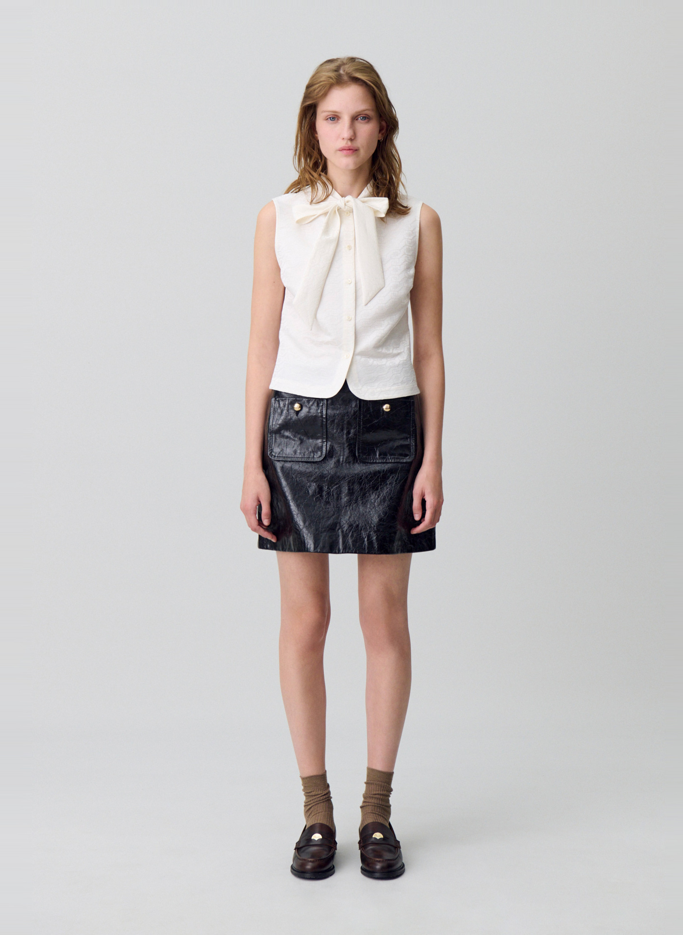 Chemise ajustée col lavallière bertinabis CLAUDIE PIERLOT Beige