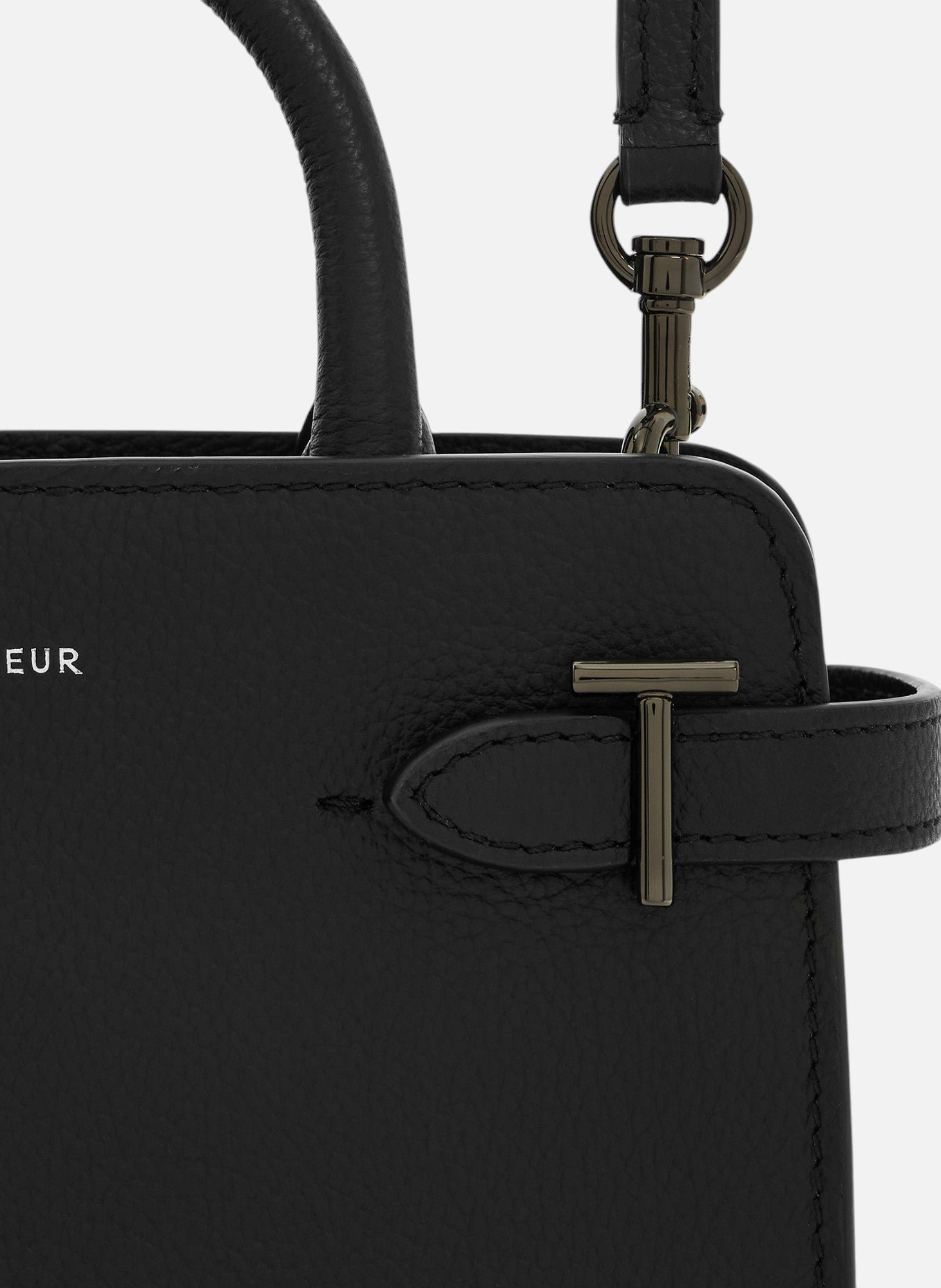 Mini sac à main emilie en cuir grainé Noir