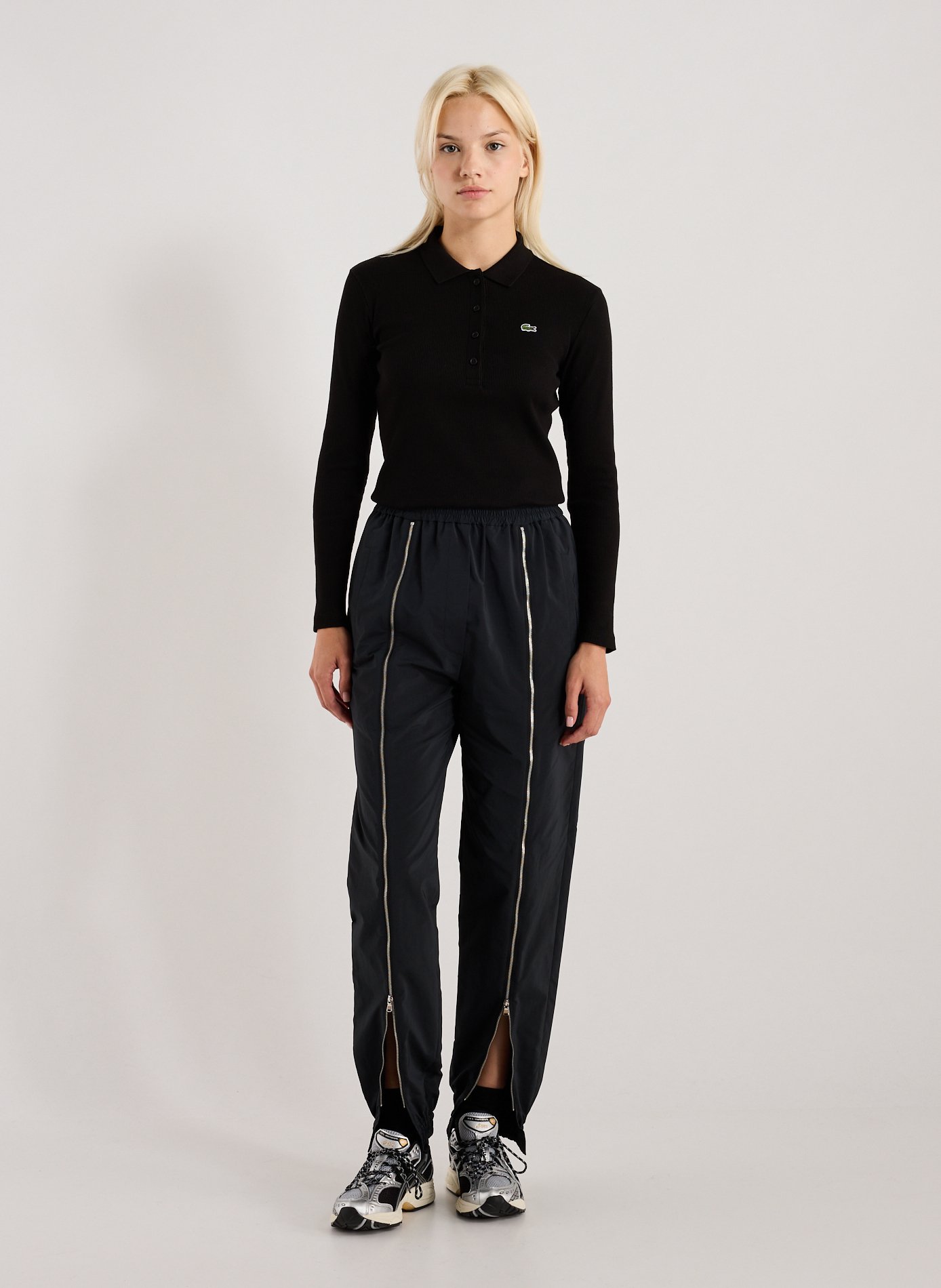 Polo à manches longues en coton LACOSTE Noir