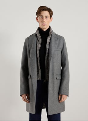 Straight wool-blend coat with classic collar HERNO Straight wool-blend coat with classic collar HERNO