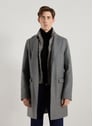 Straight wool-blend coat with classic collar | Grey by HERNO HERNO Straight wool-blend coat with classic collar | Grey