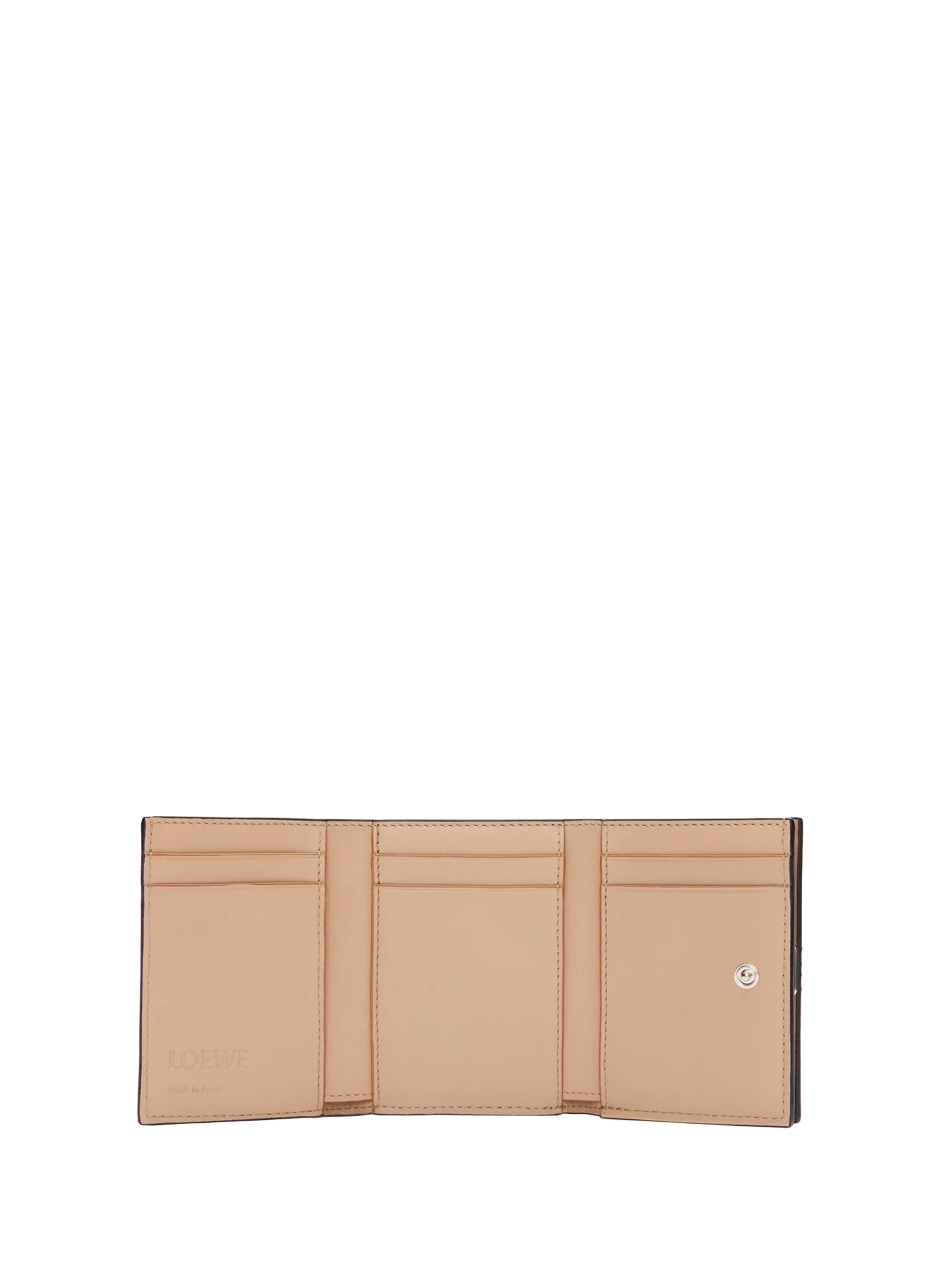 Three-fold Anagram calfskin leather wallet LOEWE Beige