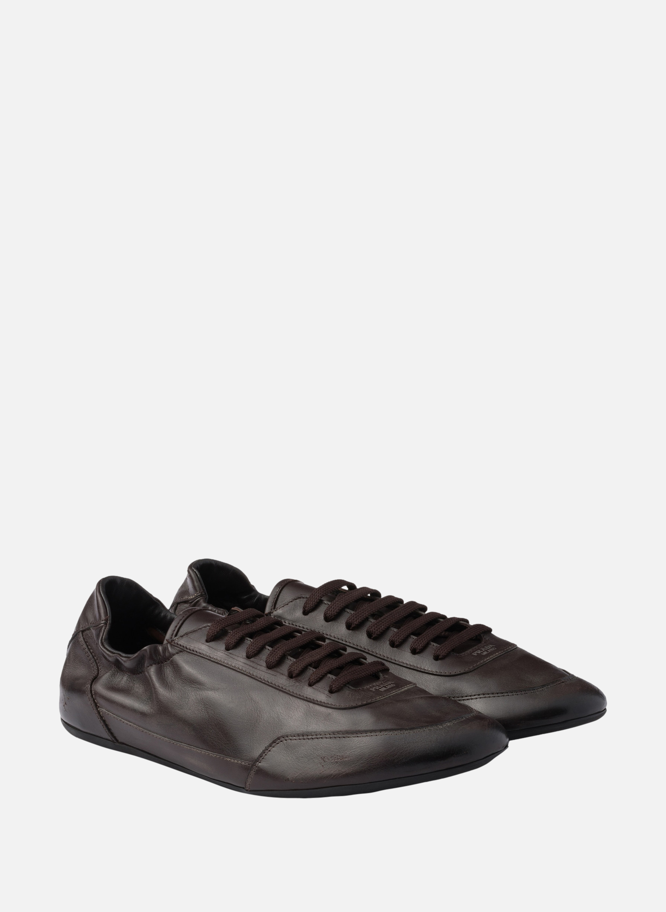 Sneakers collapse en cuir PRADA Marron