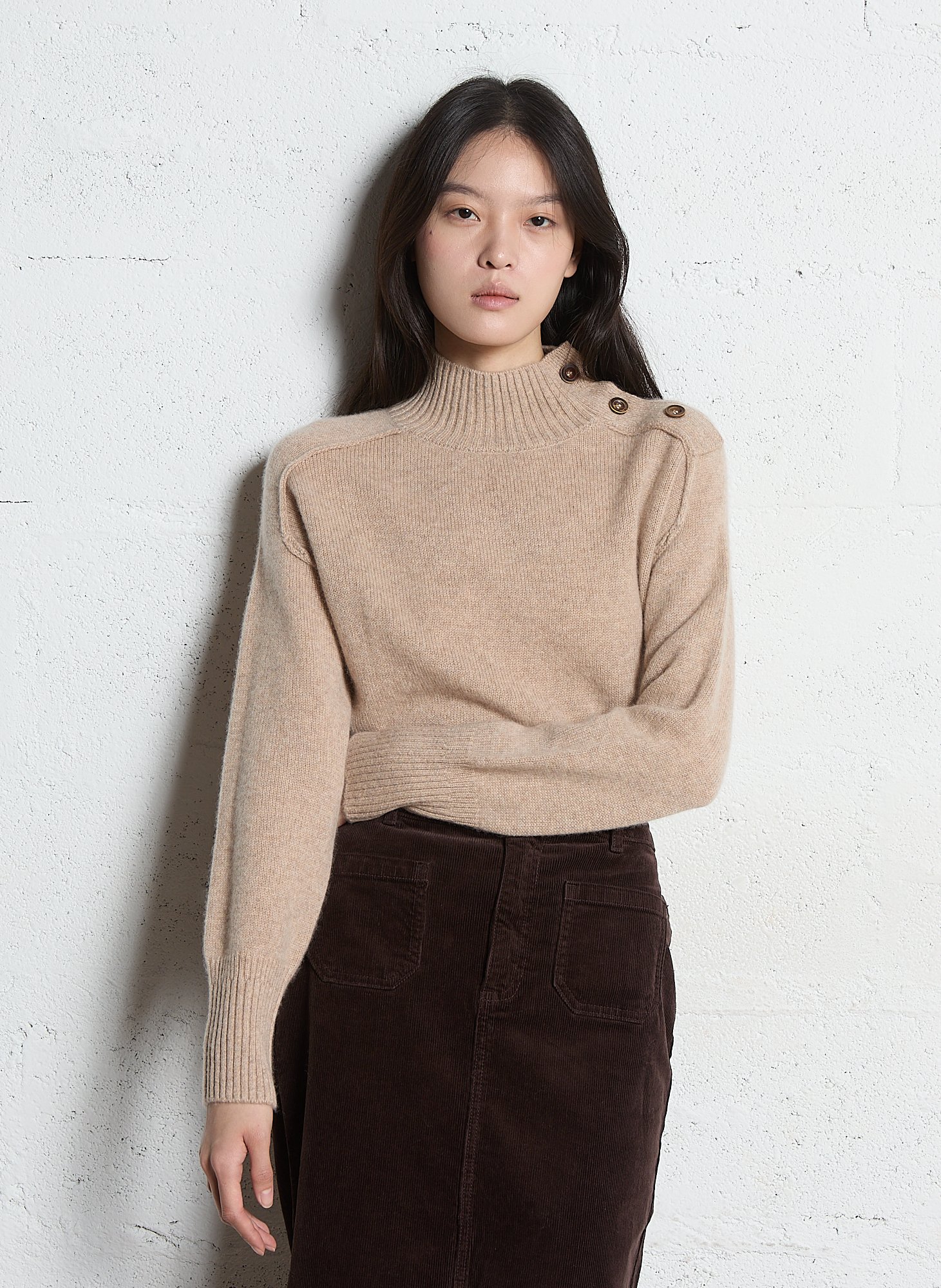 Pull col montant en cachemire bradley MAISON 123 Gris