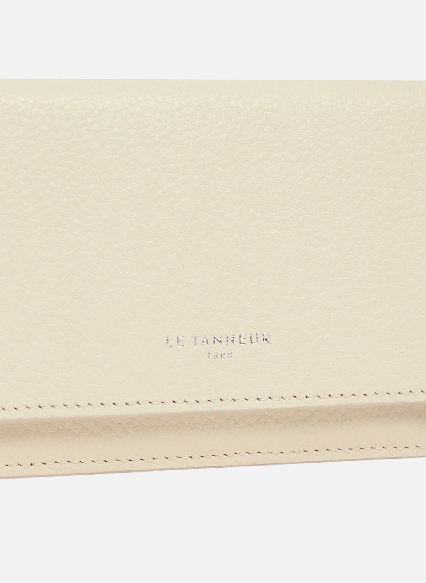 Porte cartes à rabat emilie en cuir grainé LE TANNEUR Blanc