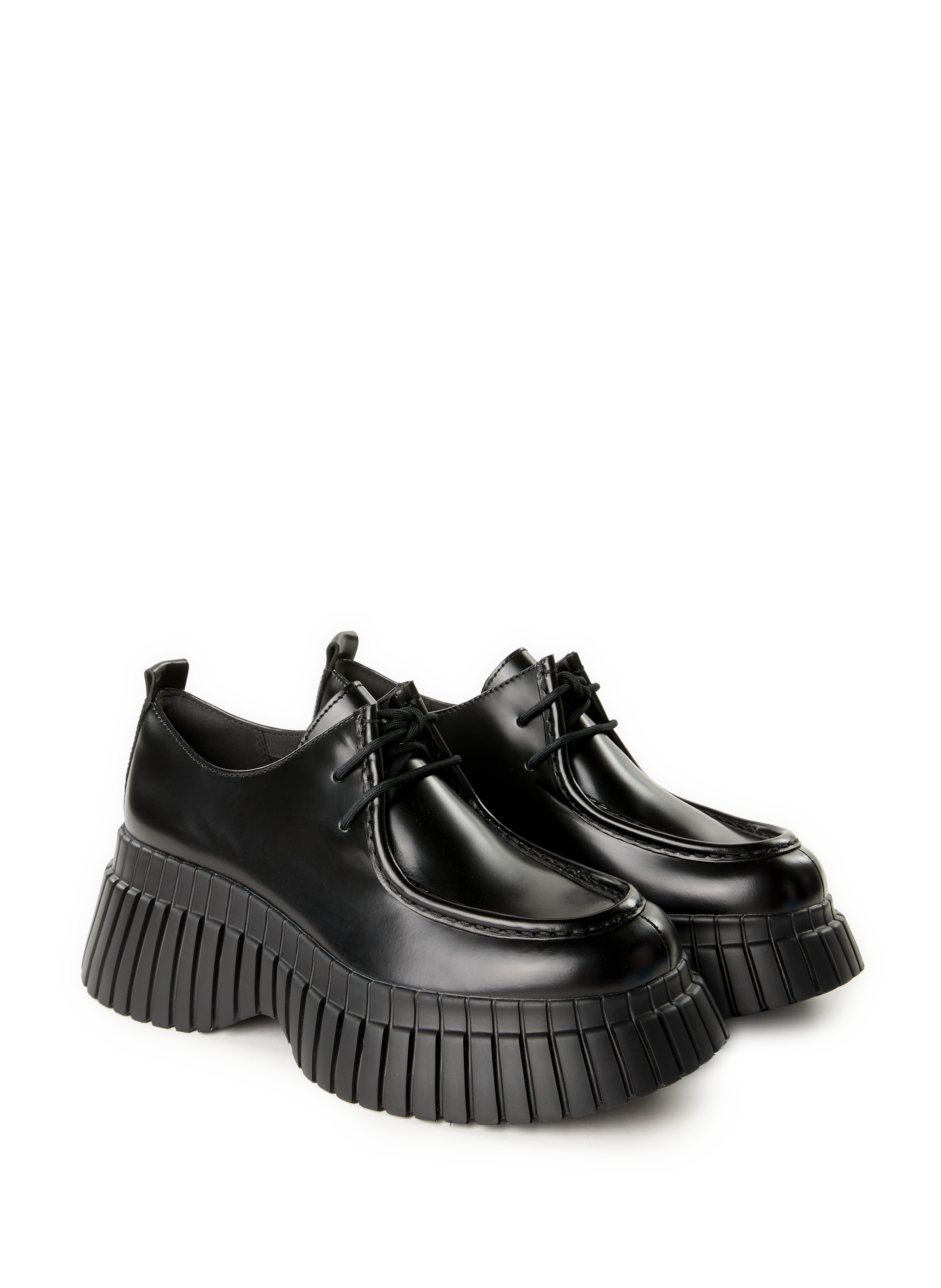 Leather wedge derbies CAMPER Black