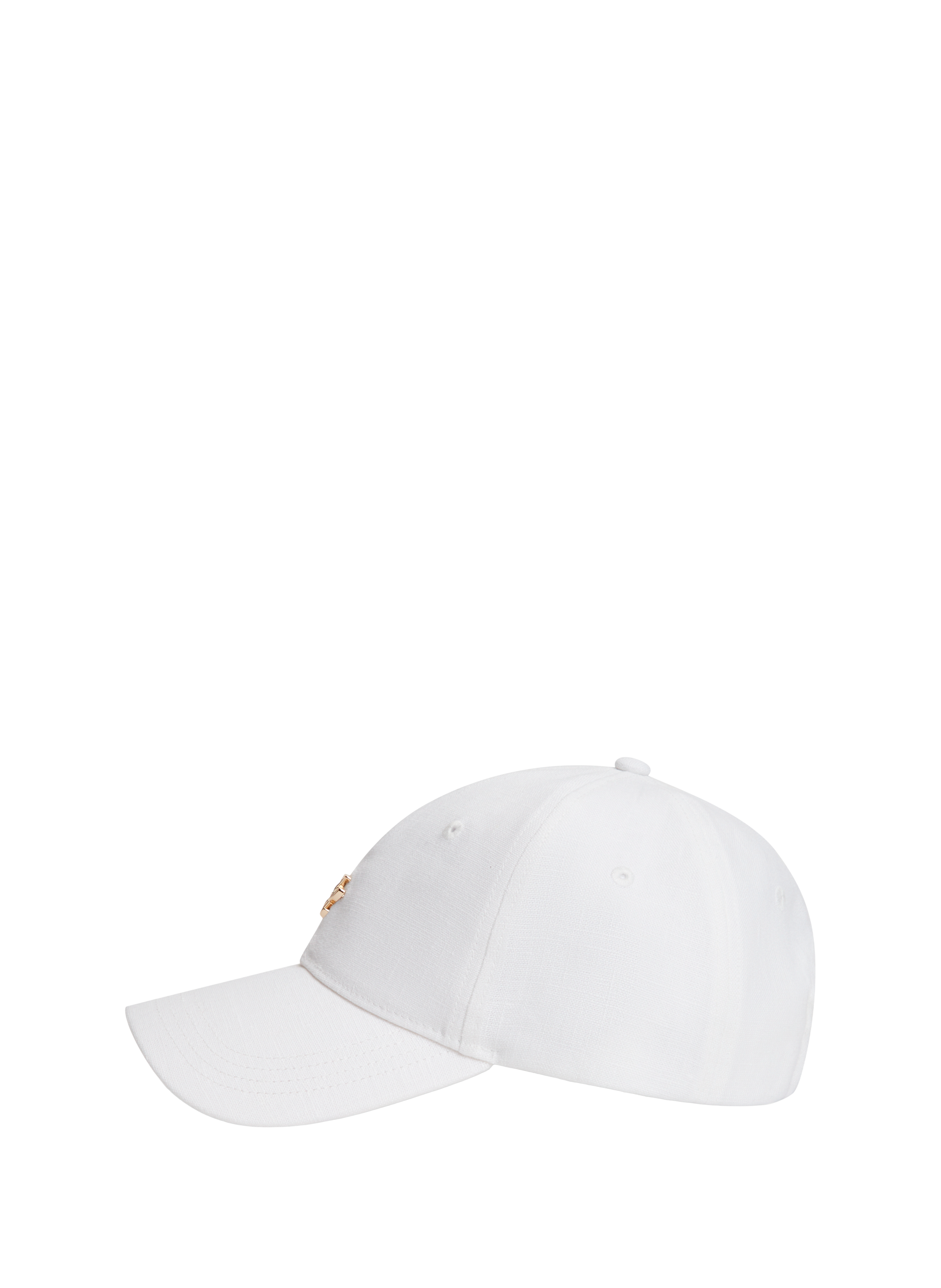 Casquette à logo doré en lin TOMMY HILFIGER Blanc