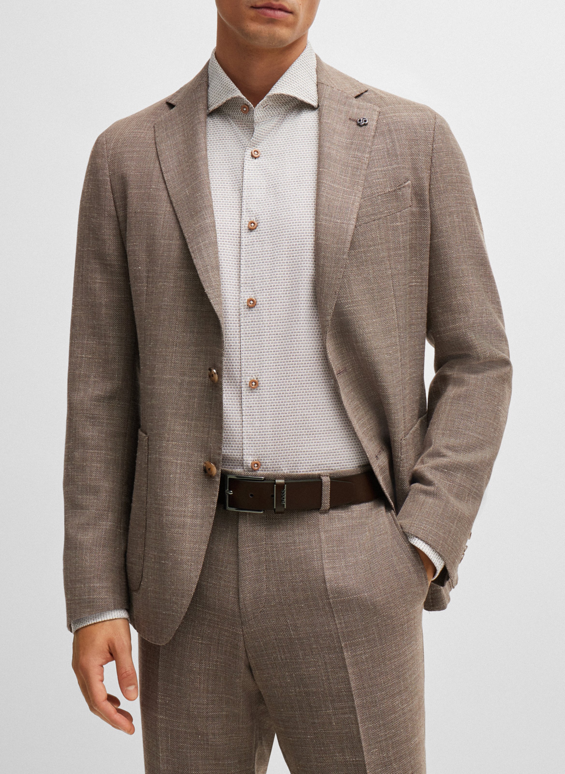 Ceinture en cuir de vache BOSS Marron