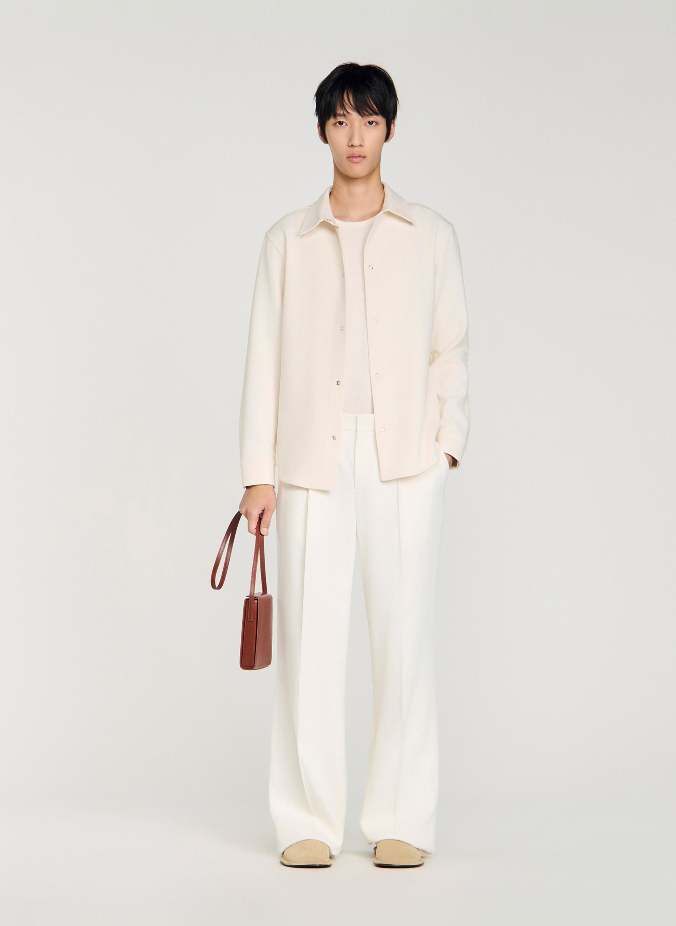 Chemise droite à col classique SANDRO Beige