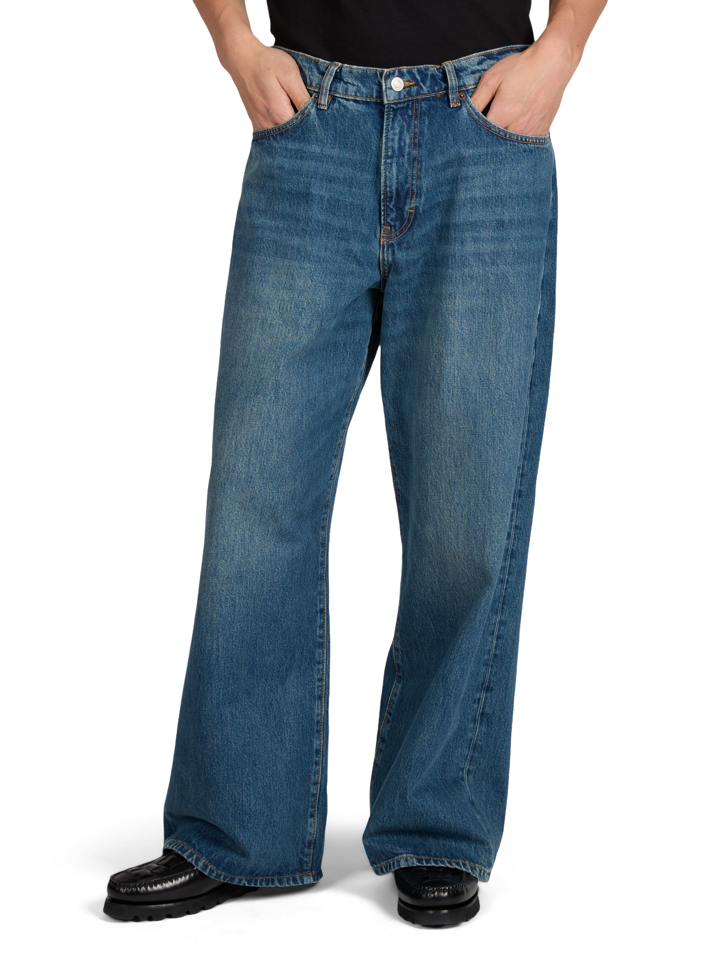 Straight and wide leg jeans in blended cotton JEANERICA DENIM Blue