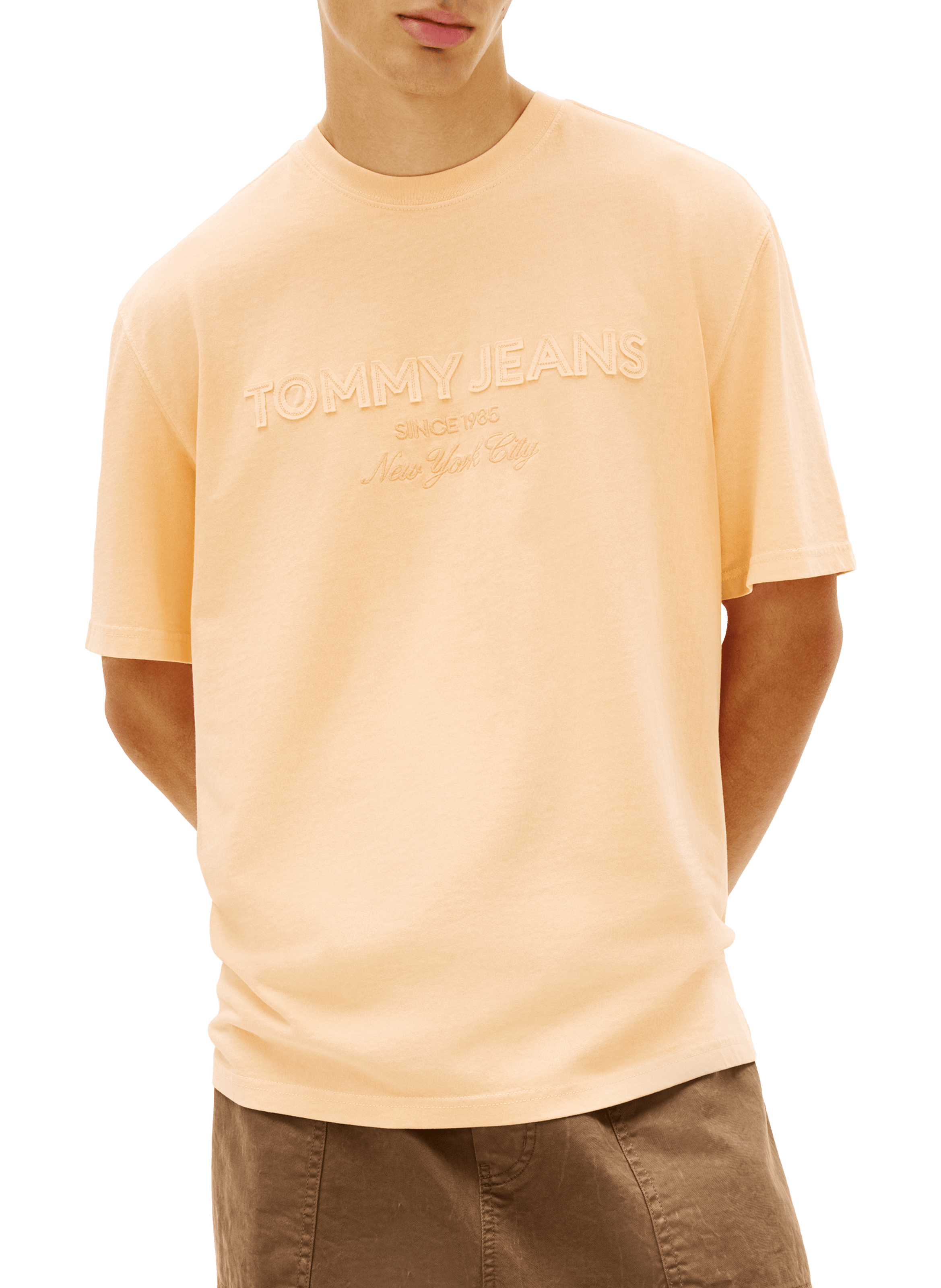 Short-sleeved oversized cotton T-shirt TOMMY HILFIGER Orange