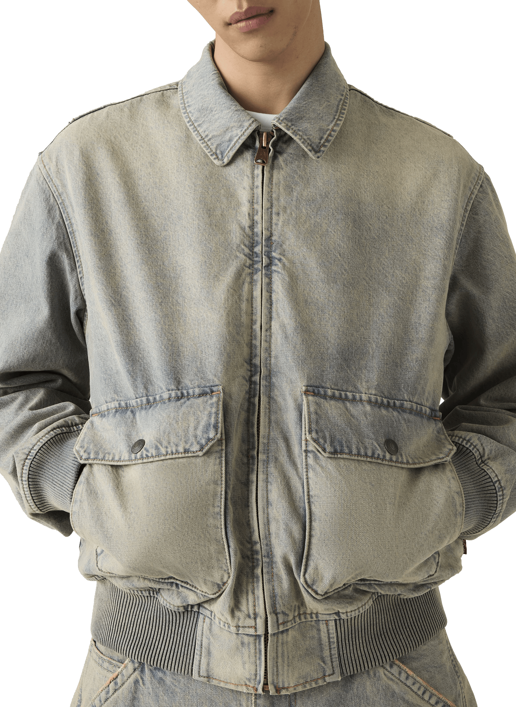 Veste droite en denim de coton  LEVI'S Bleu