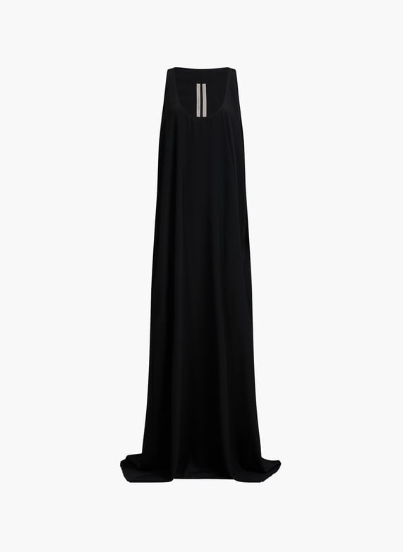Long dress with deep round neckline Black Rick owens - Women | Printemps Long dress with deep round neckline Black Rick owens - Women | Printemps