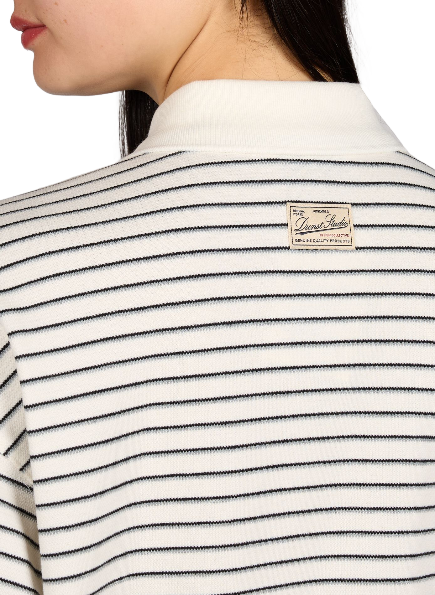 Long-sleeved straight striped polo DUNST Multicolour