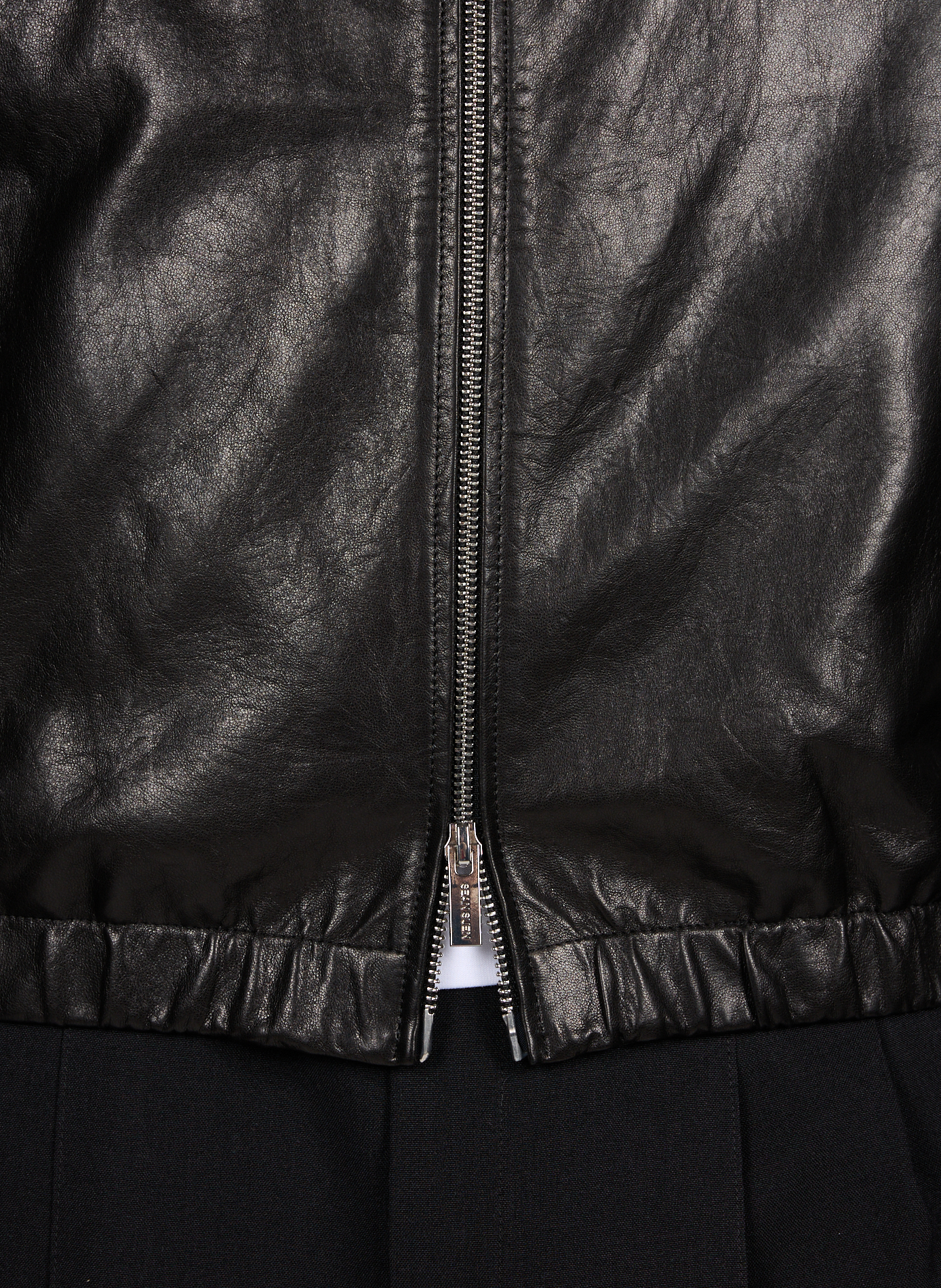 Oversized leather jacket SEAN SUEN Black