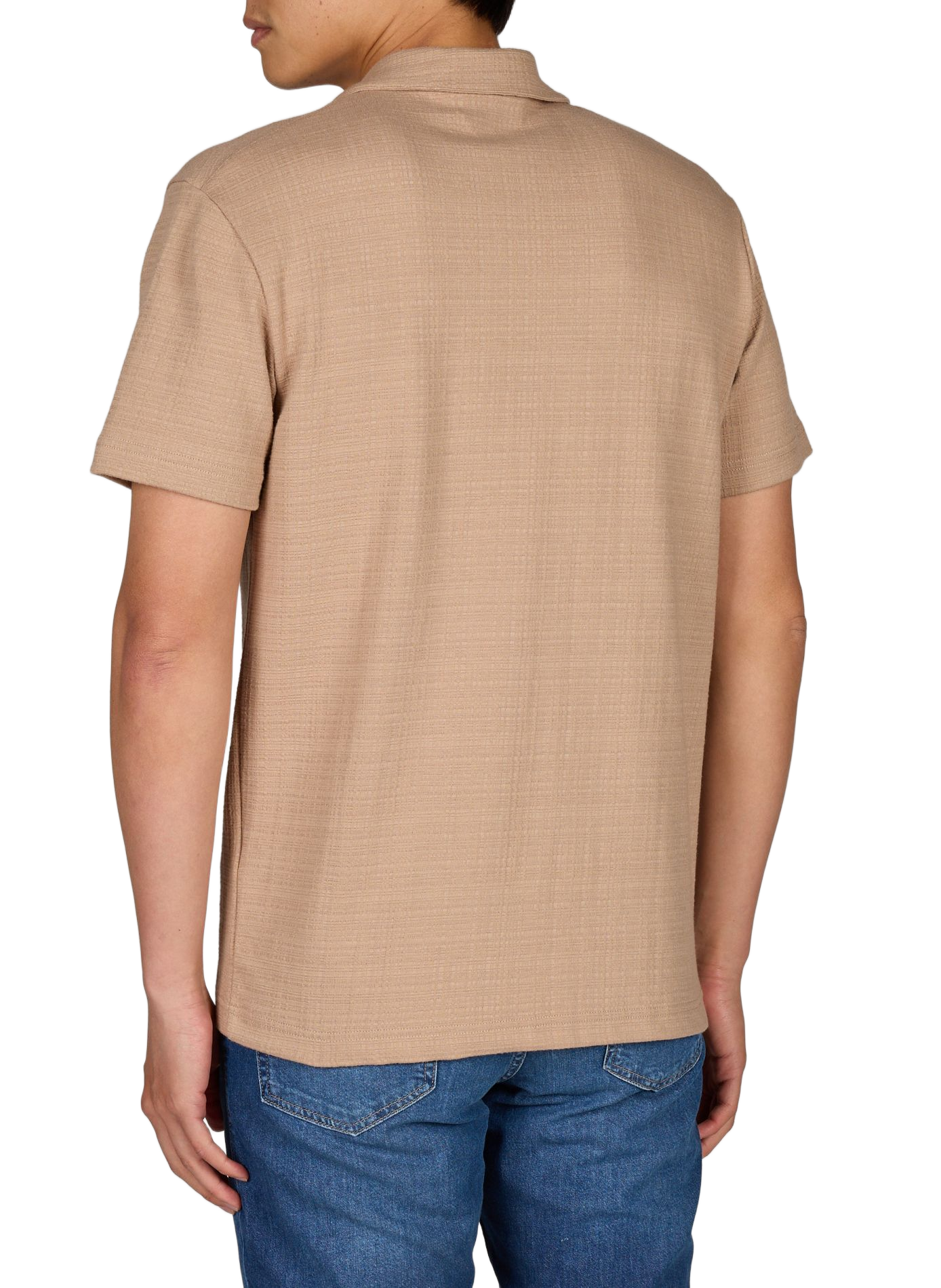 Short-sleeved Cuban collar shirt in blended cotton STRELLSON Brown