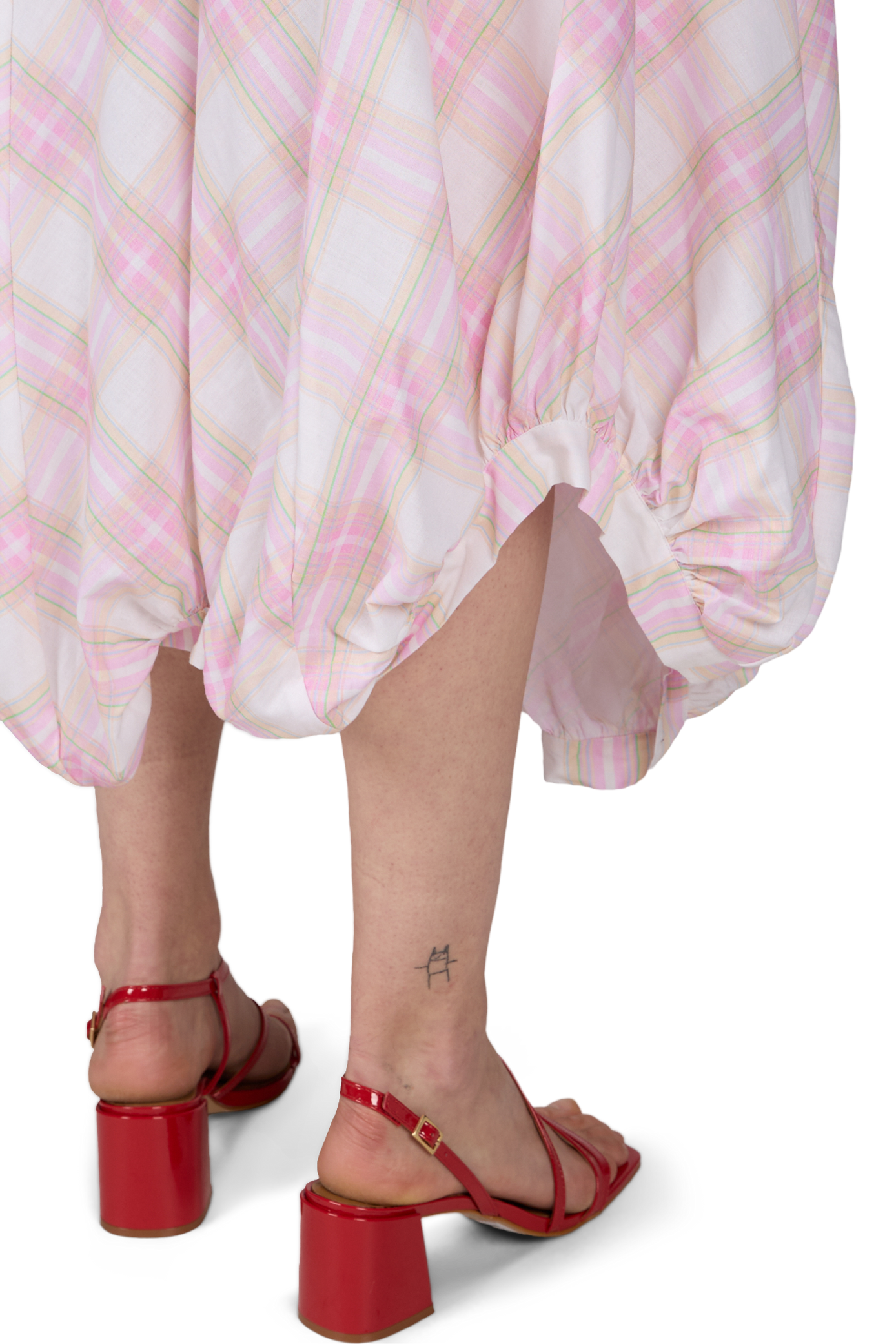 Sleeveless checkered cotton Bomba dress GIMAGUAS Multicolour