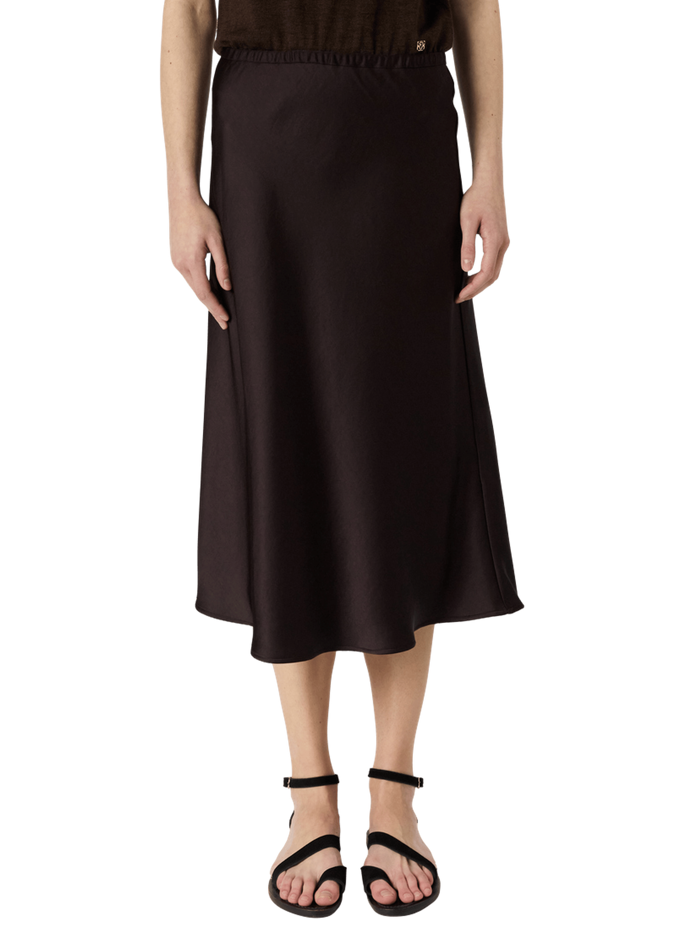 Jupe midi en satin - jolana GERARD DAREL Marron