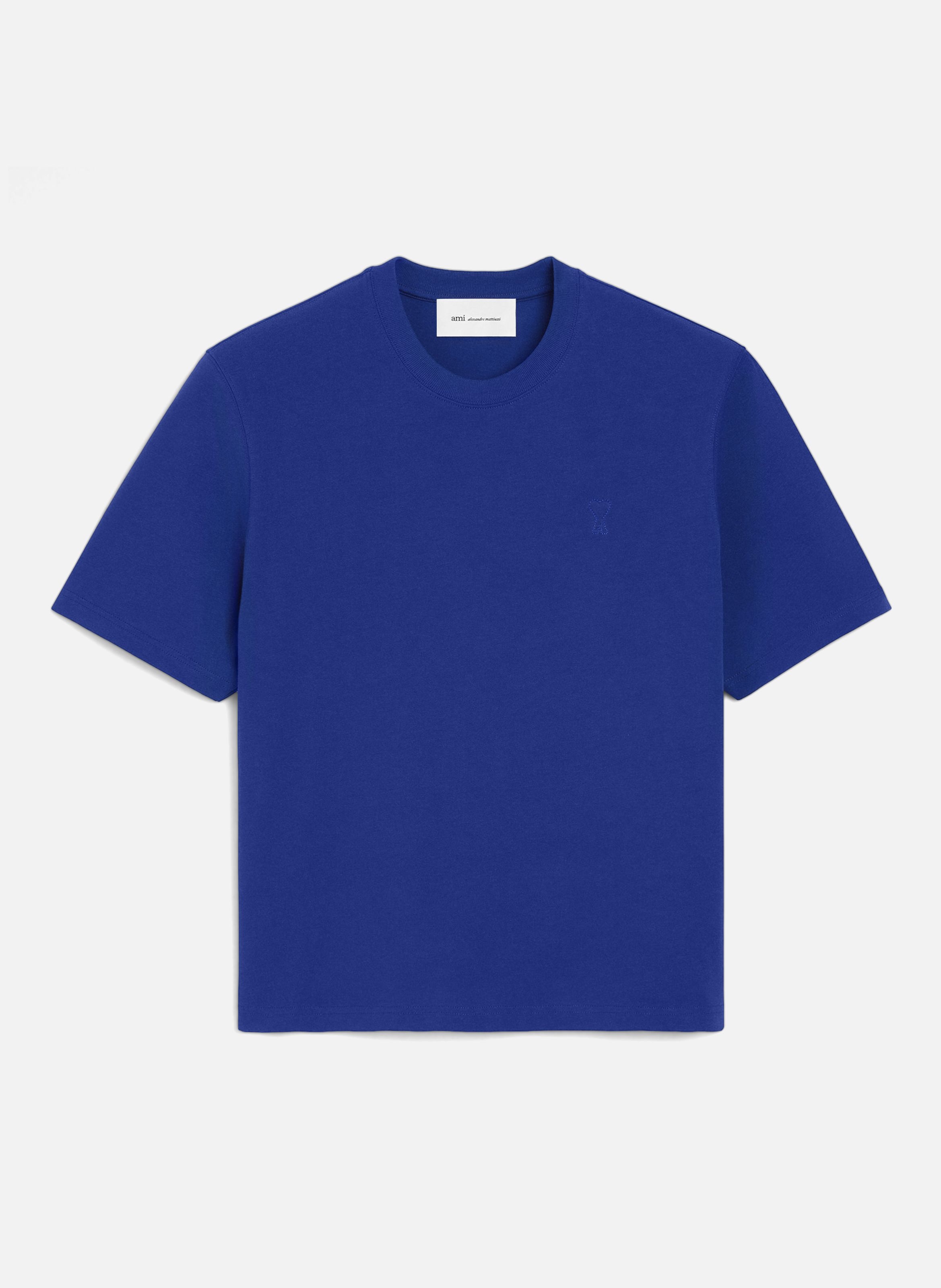 T-shirt unisexe en coton ami de coeur embossé AMI PARIS Bleu