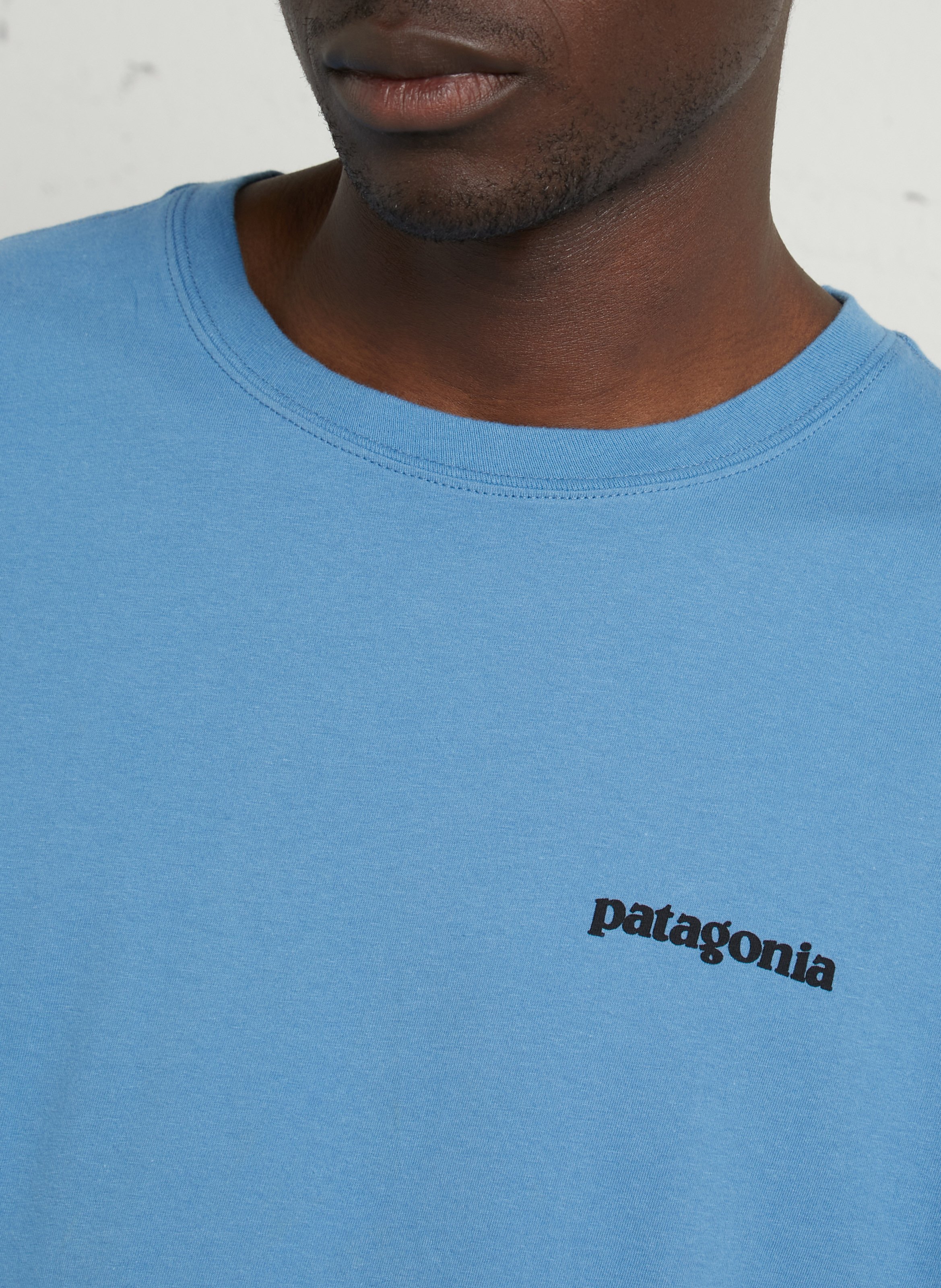Oversized T-shirt met ronde hals van biologisch katoen met zeefdruk PATAGONIA Blauw