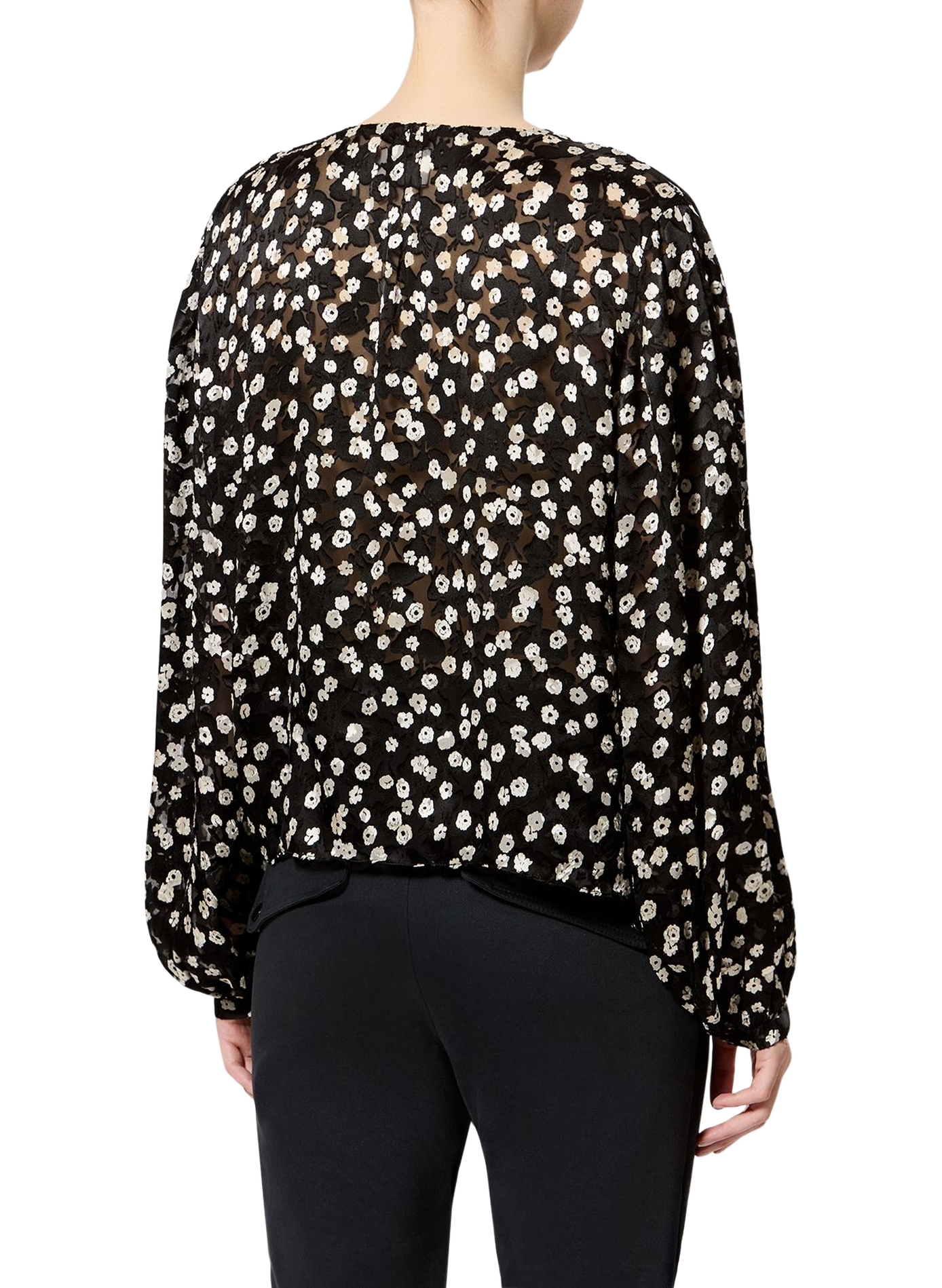 Printed silk blend evening blouse ISABEL MARANT Black