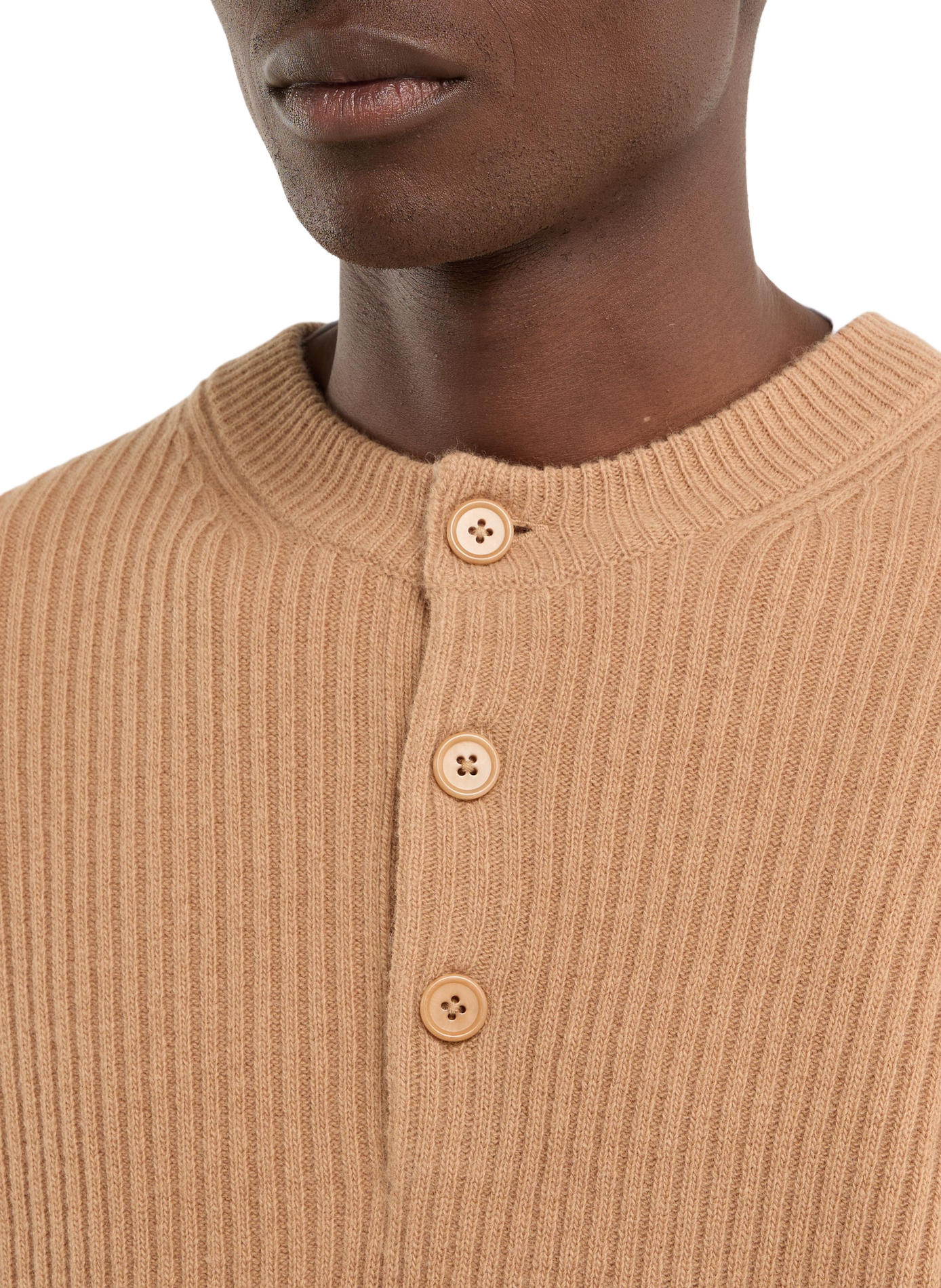 Woolen button-up oversized sweater SAISON 1865 Beige