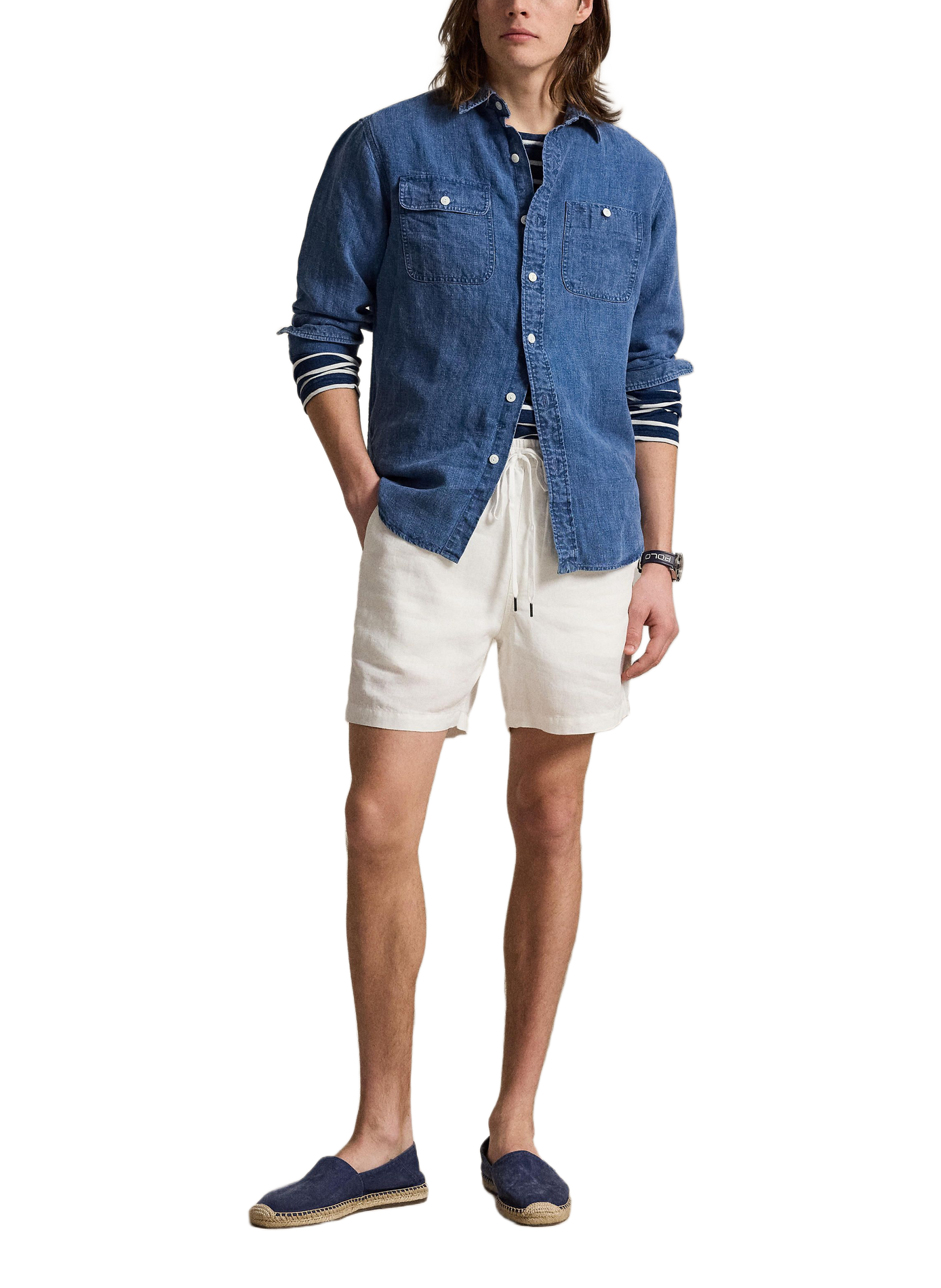 Straight linen shirt POLO RALPH LAUREN Blue