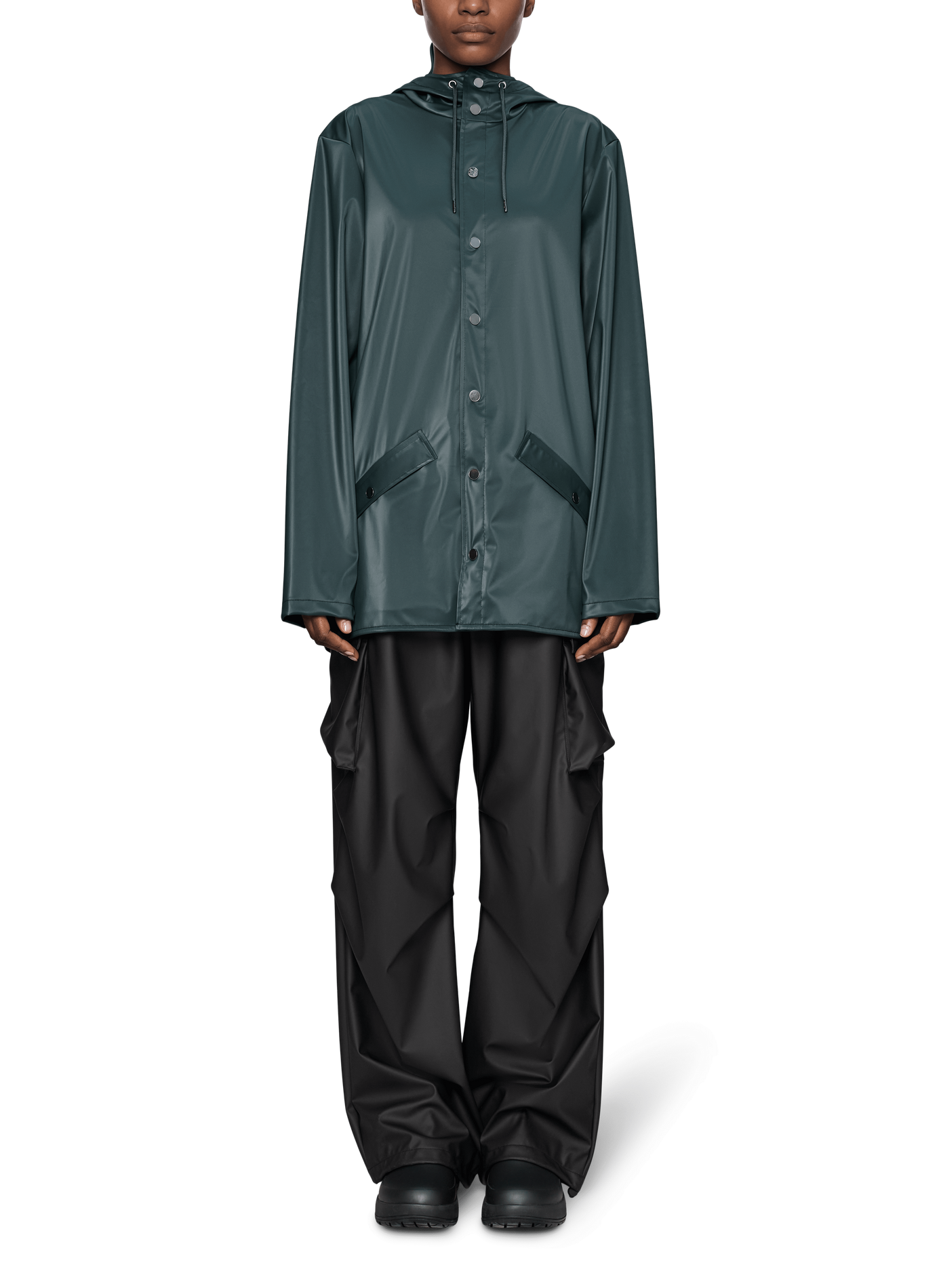 Imperméable droit à capuche RAINS Vert
