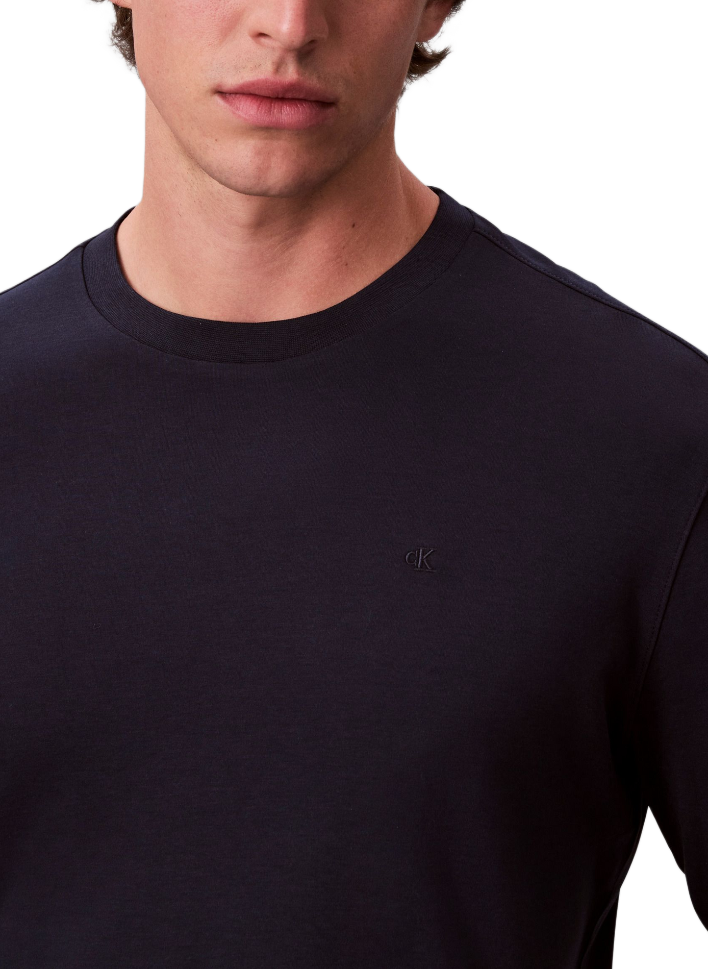 Rechte katoenen T-shirt CALVIN KLEIN Blauw