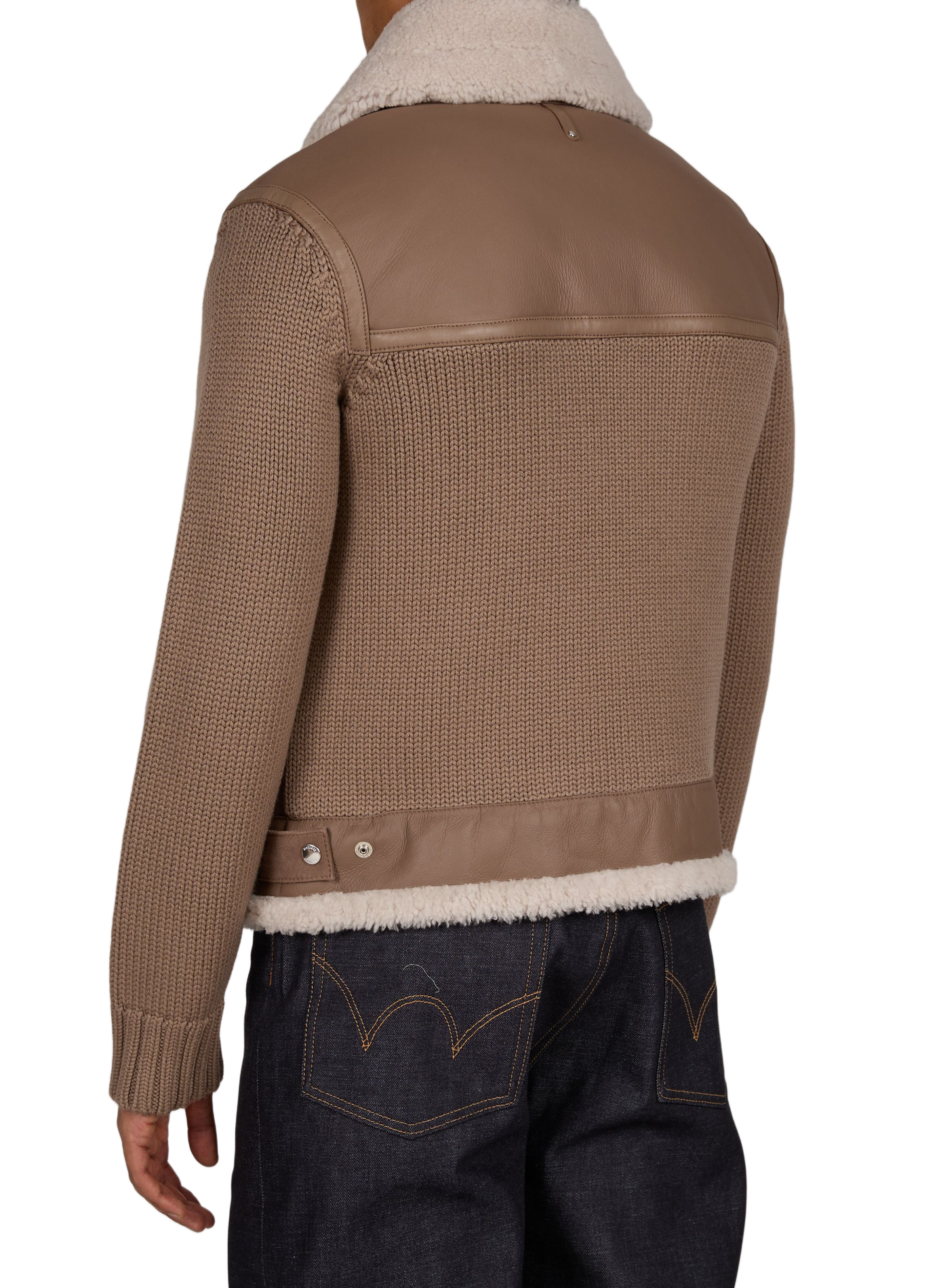 Jacke mit klassischem Kragen aus Leder und Wolle MACKAGE Braun