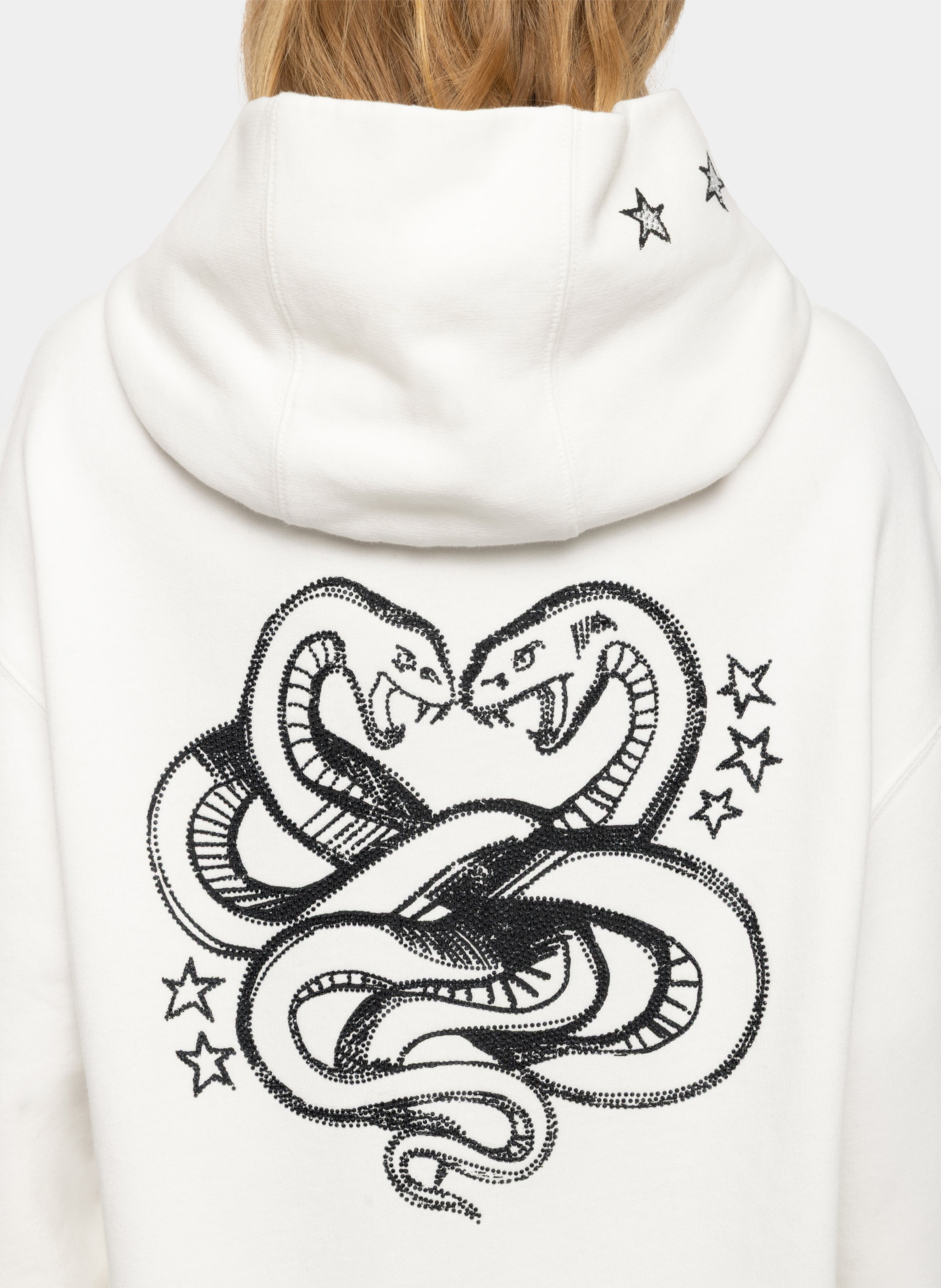 Sweat à capuche droit en coton sweela ZADIG&VOLTAIRE Wit