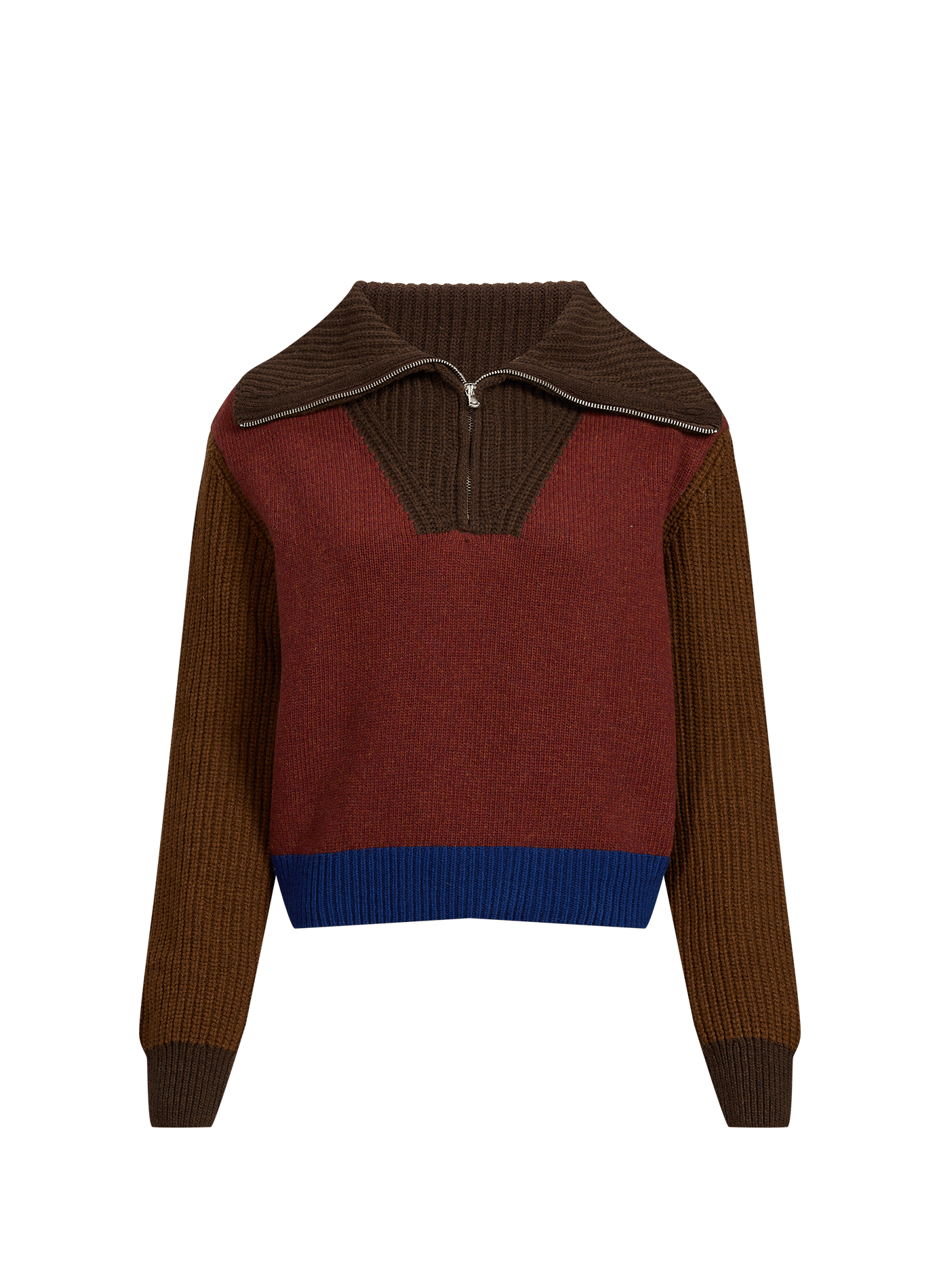 Rechte broek van wolbreisel THINKING MU Bruin