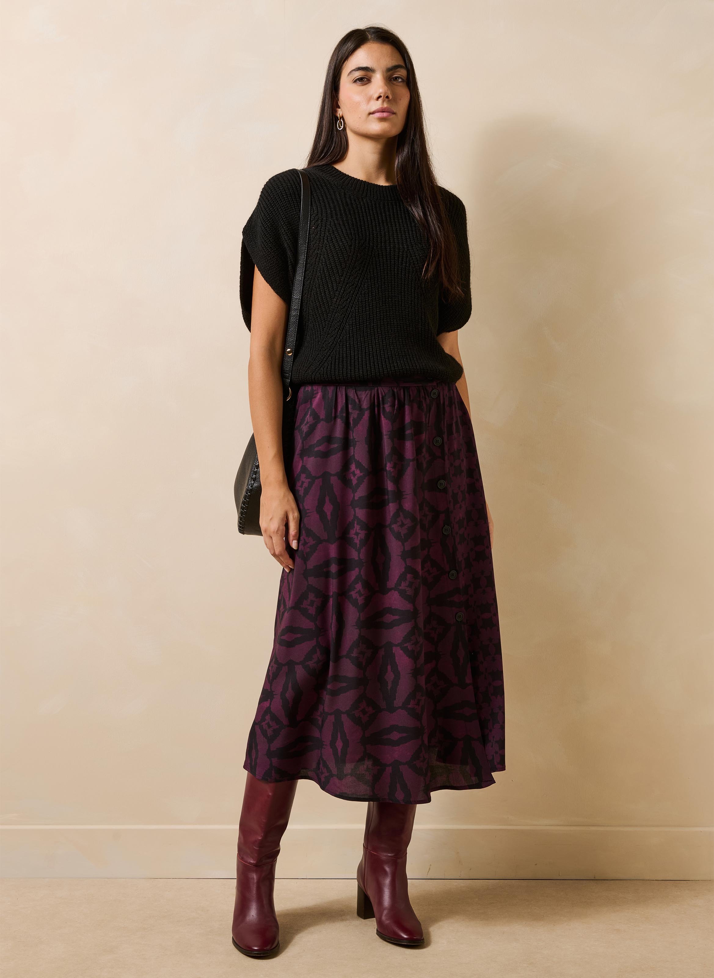 Lange uitlopende rok met print LA FEE MARABOUTEE Veelkleurig