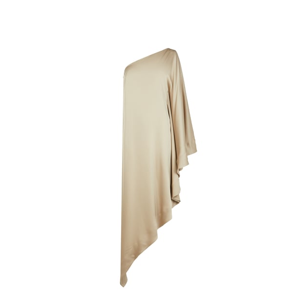 Alexandre Vauthier Long Satiny Dress In Neutral